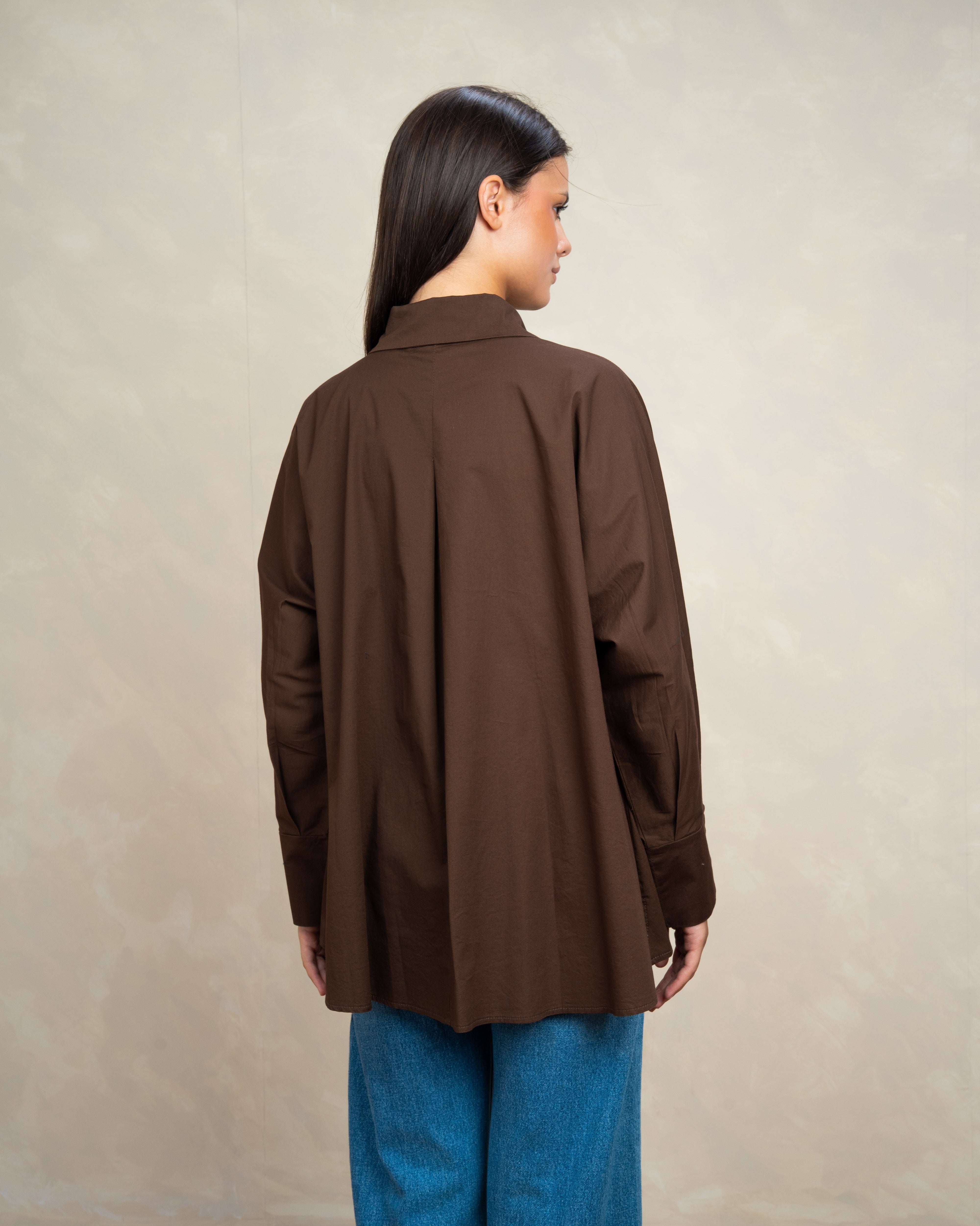 Plain Poplin Shirt With Gold Buttons