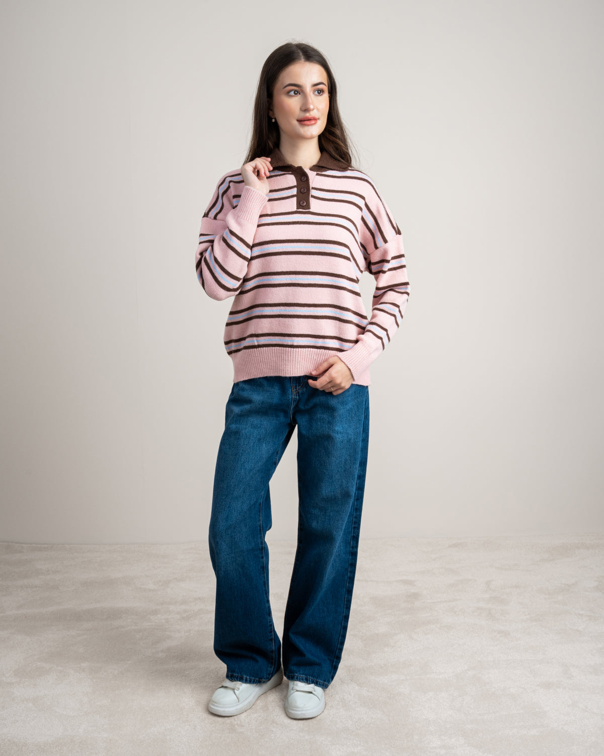Knitwear Pullover With Contrast Collar