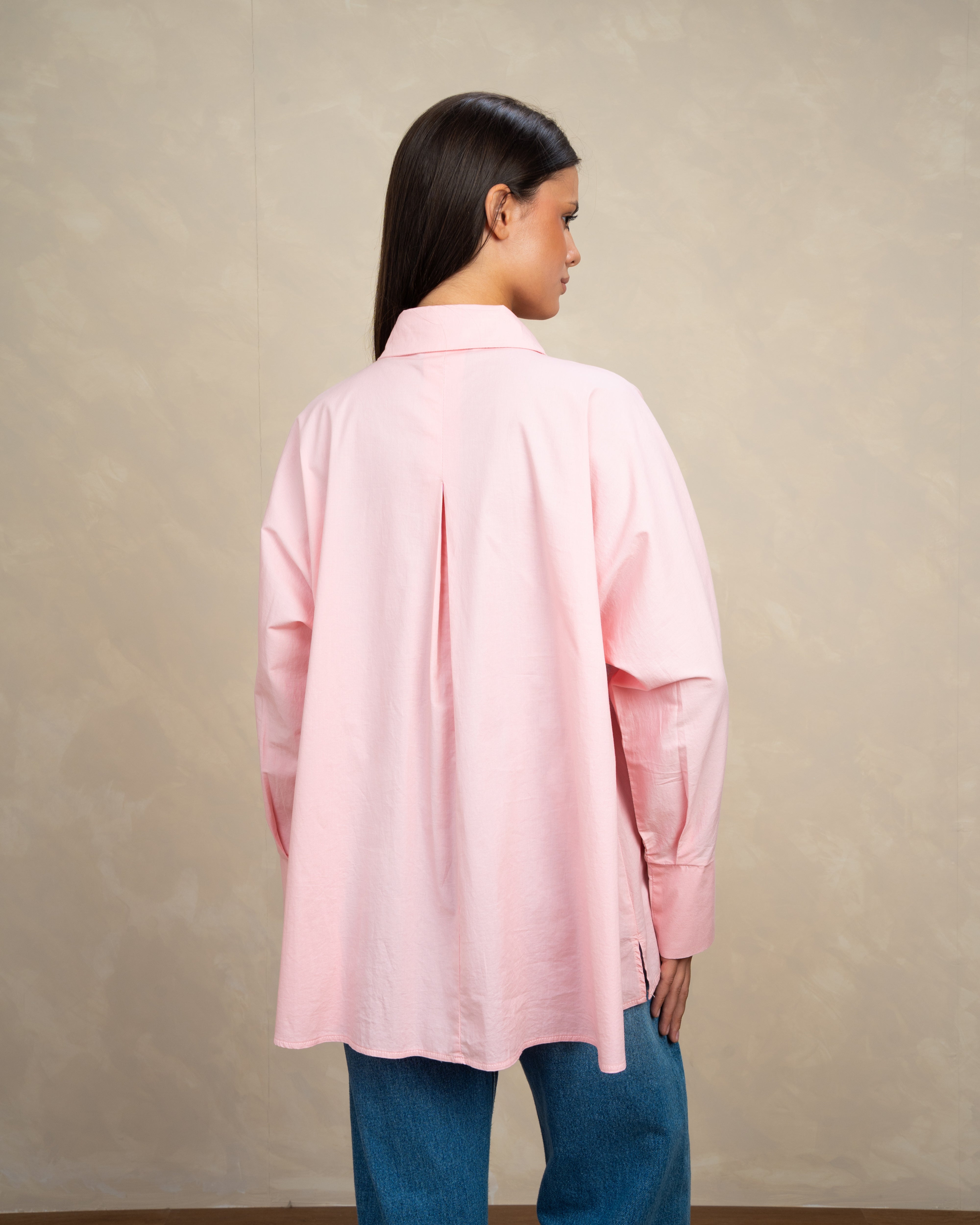 Plain Poplin Shirt With Gold Buttons