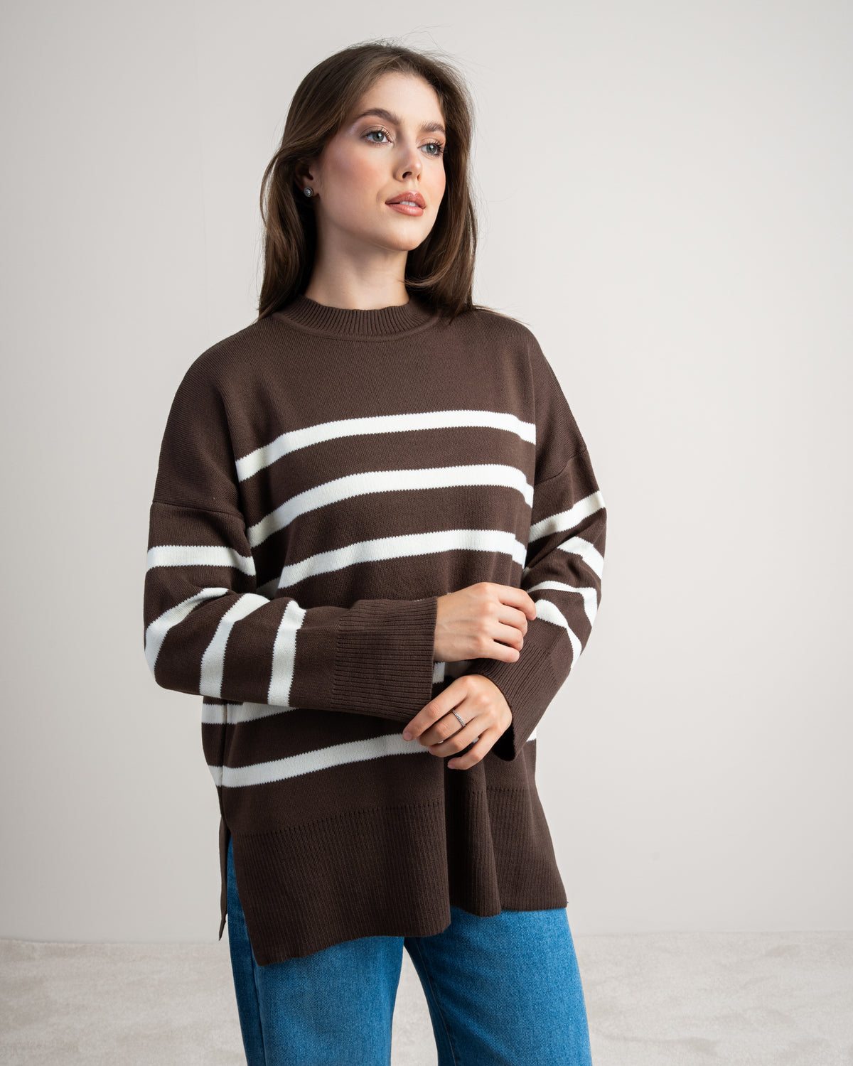 Long Striped Knitwear Pullover