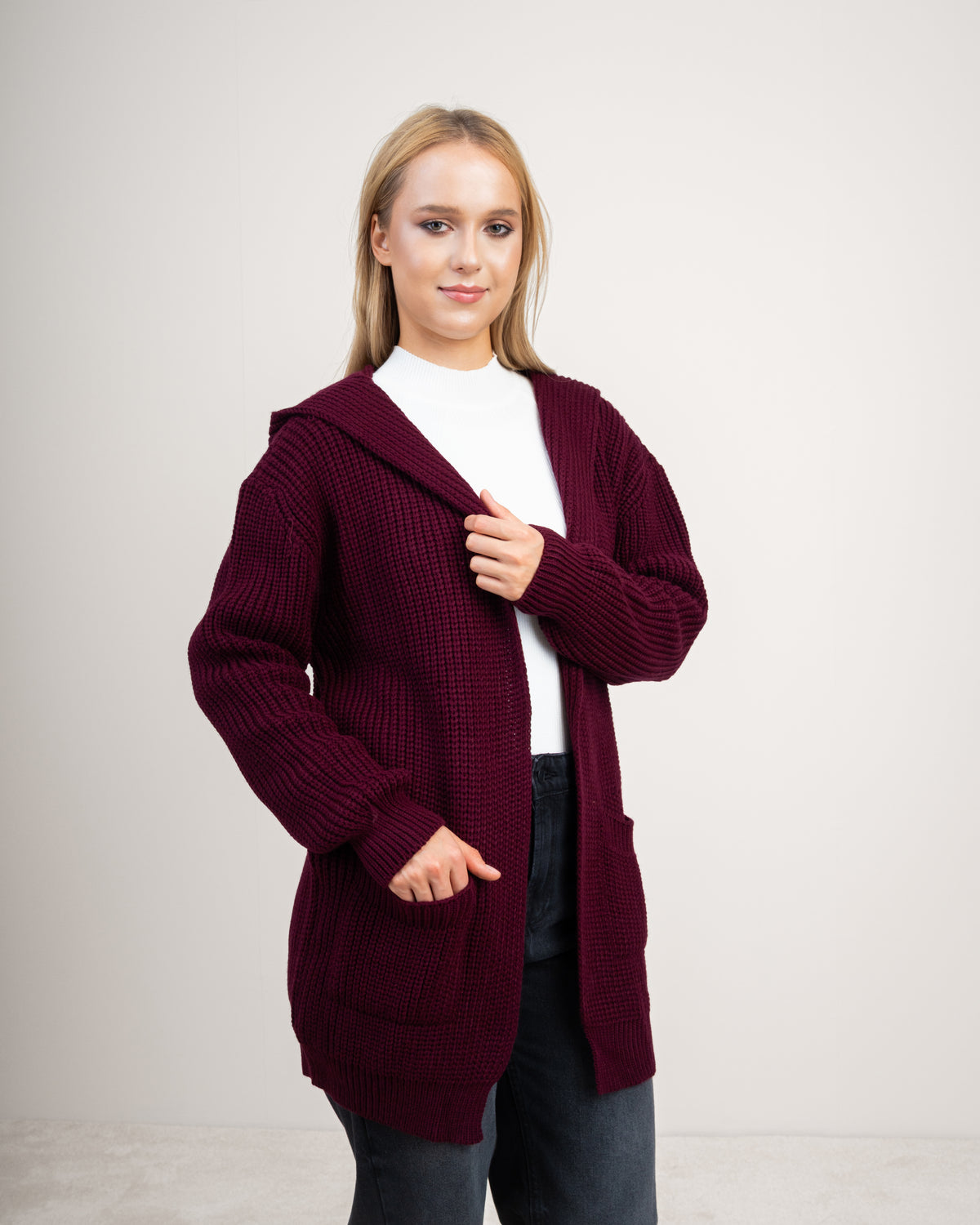 Knitwear Cardigan With Cable - Knit Back