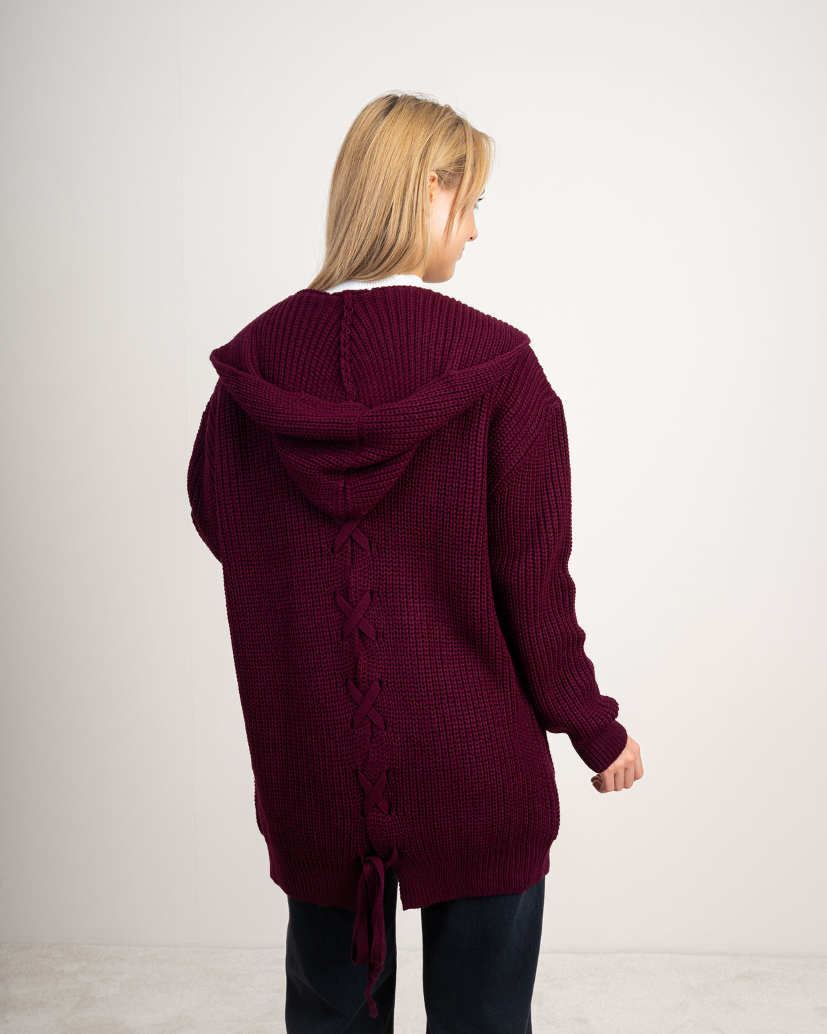 Knitwear Cardigan With Cable - Knit Back