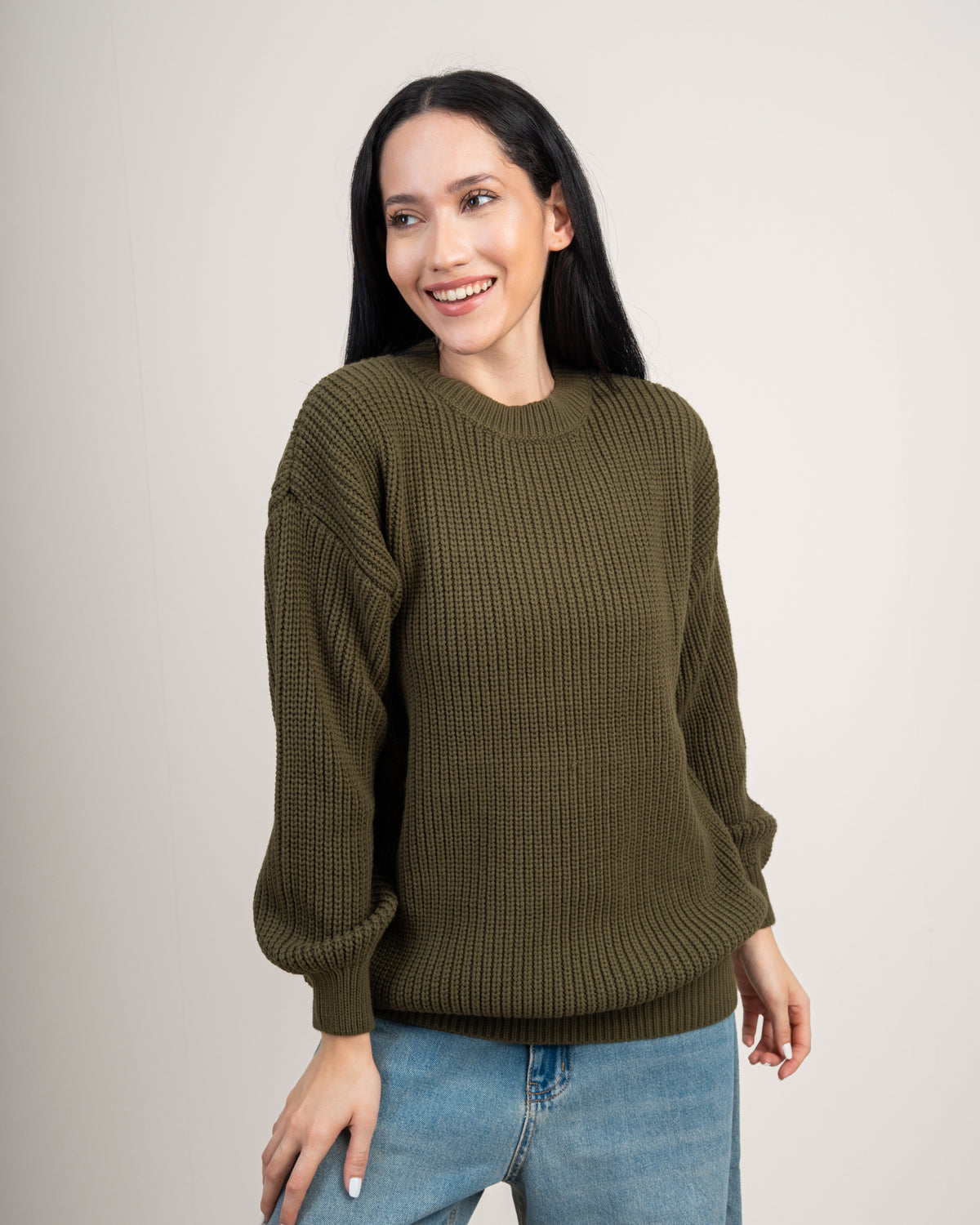 Plain Textured Knitwear Pullover