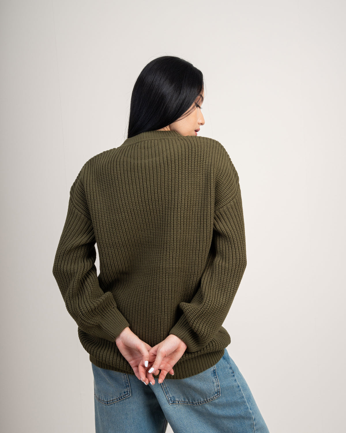 Plain Textured Knitwear Pullover