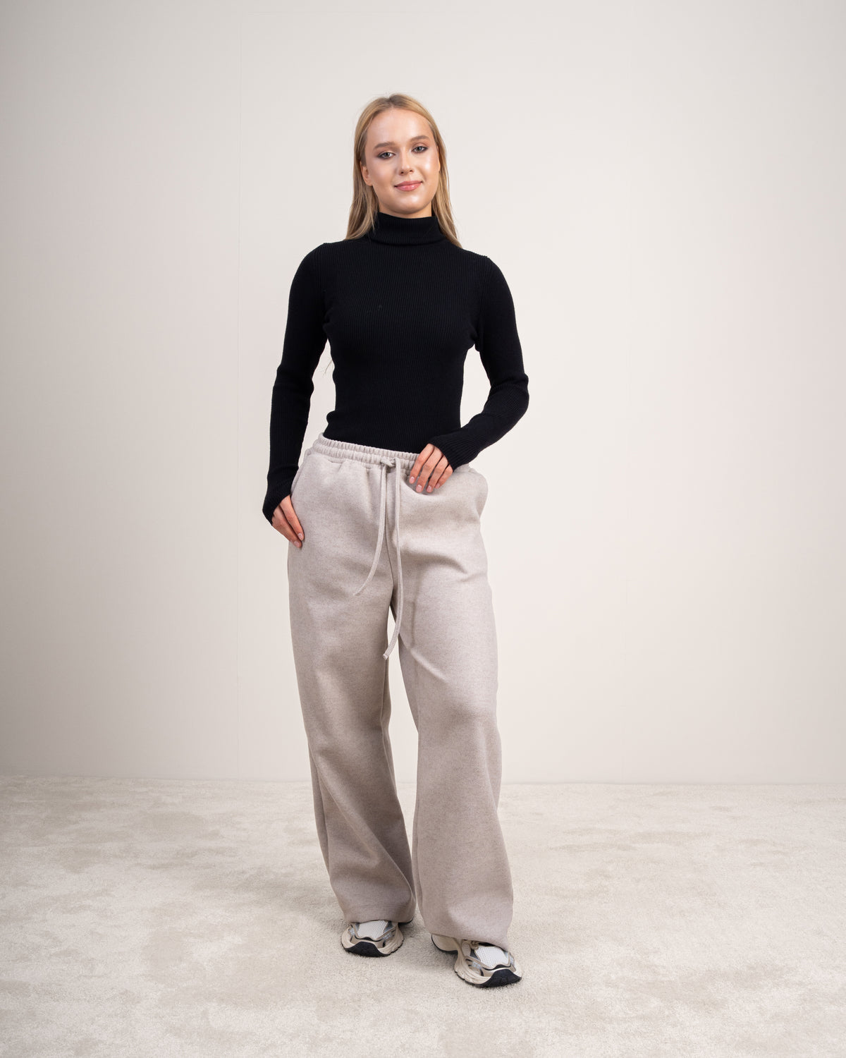 Wool Trousers With Drawstring Waist