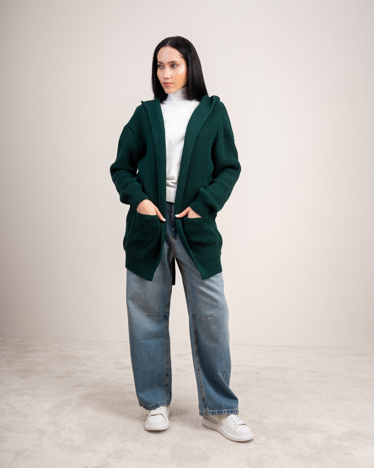 Knitwear Cardigan With Cable - Knit Back