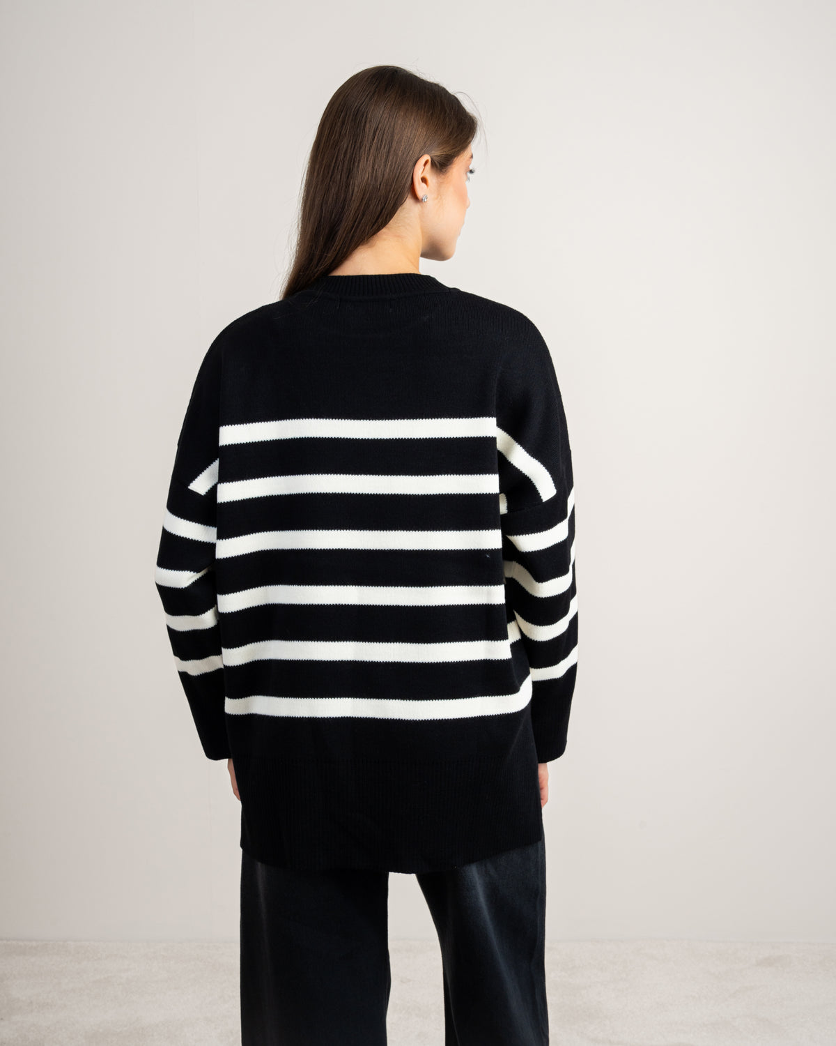 Long Striped Knitwear Pullover