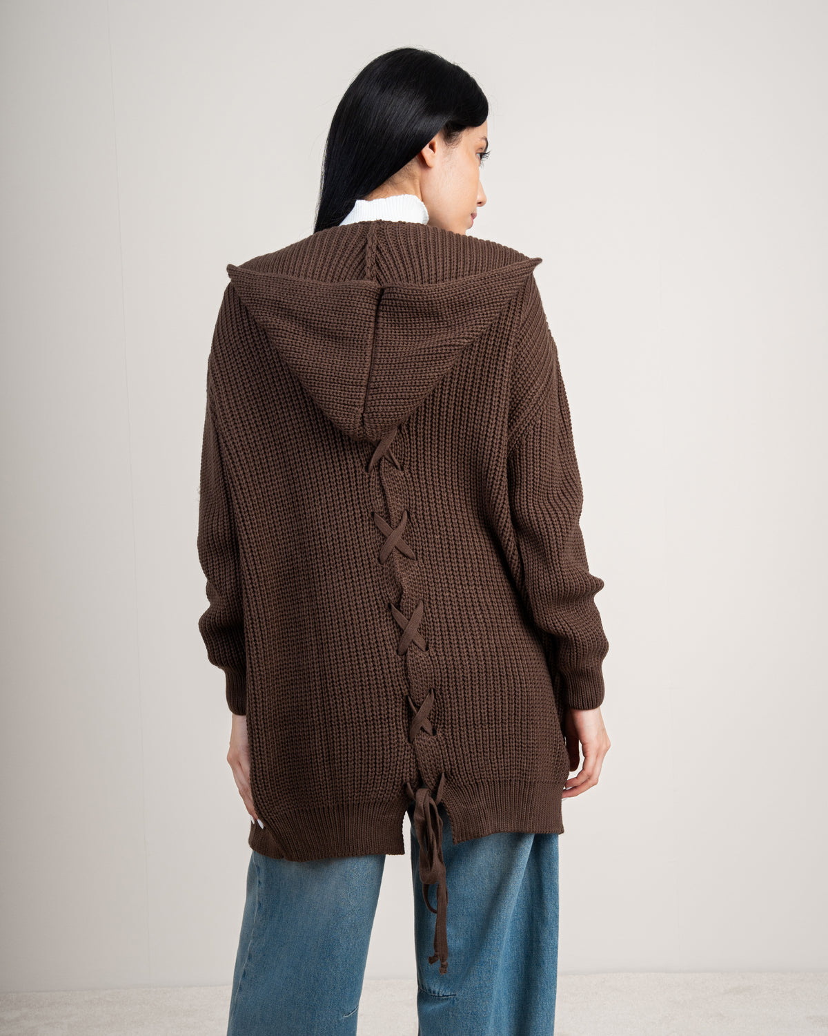 Knitwear Cardigan With Cable - Knit Back