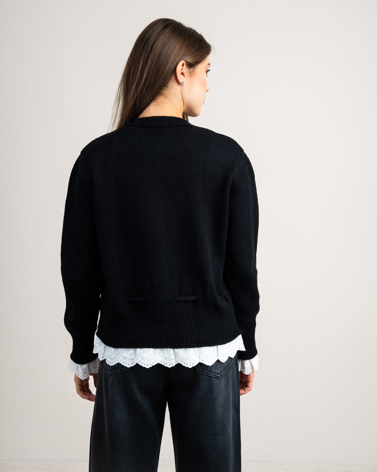 Lace Detail Knitwear Pullover