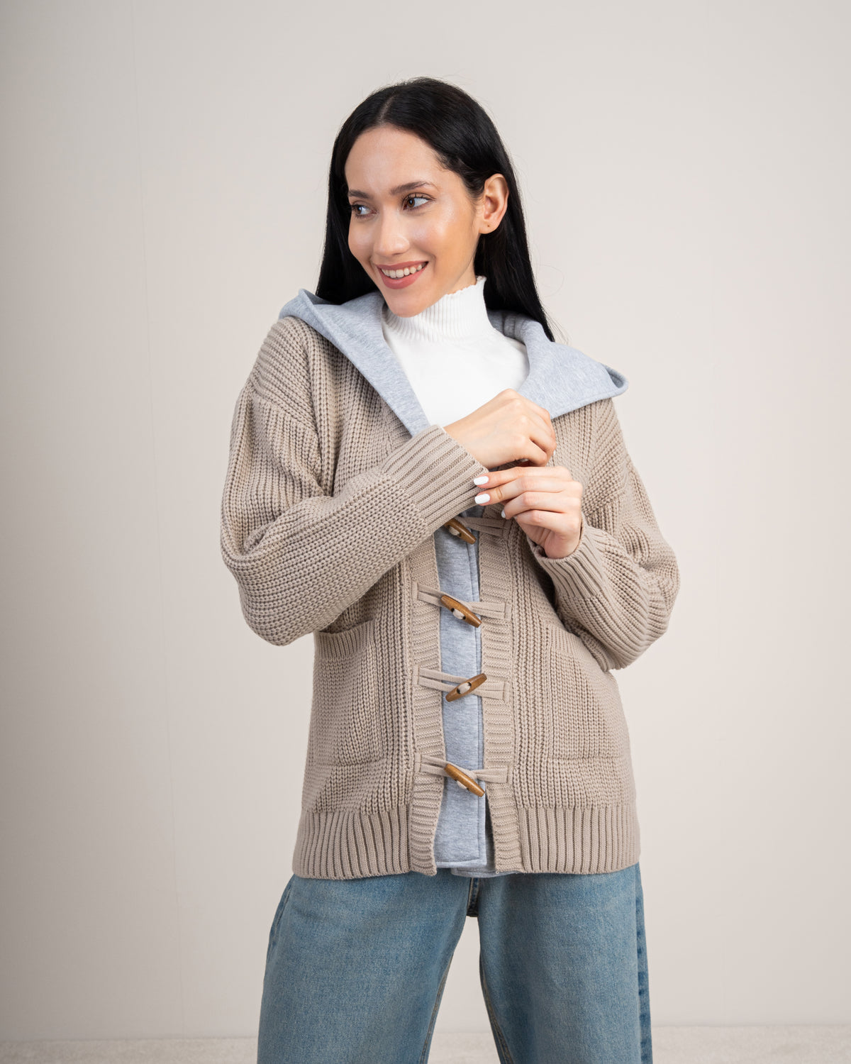 Knitwear Cardigan With Wooden Buttons