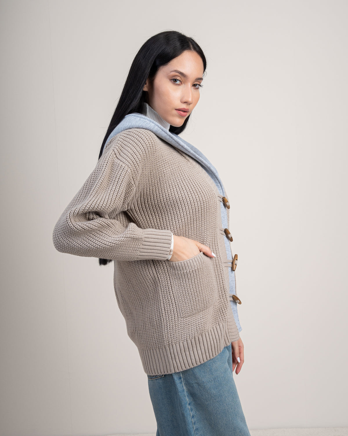 Knitwear Cardigan With Wooden Buttons