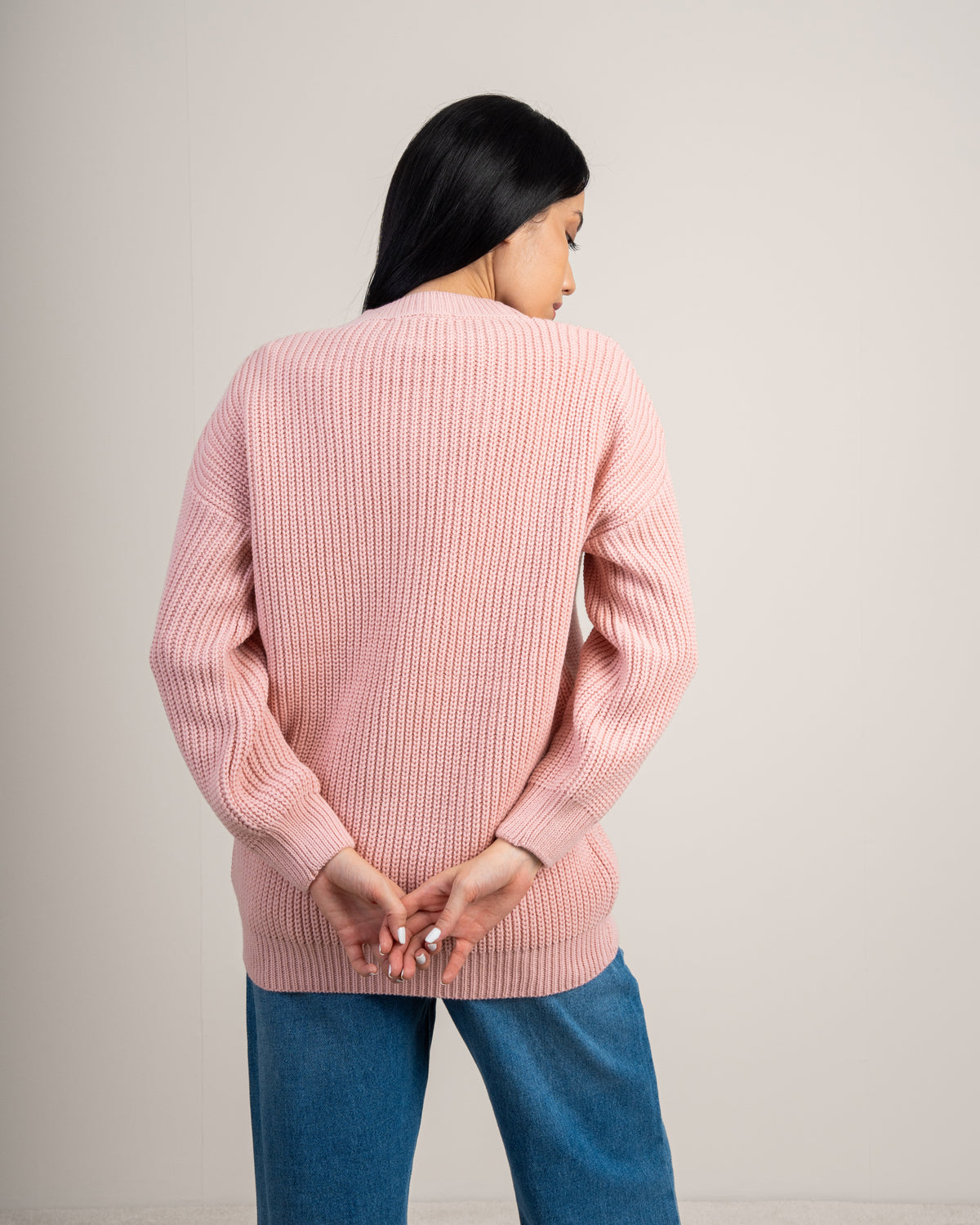 Plain Textured Knitwear Pullover