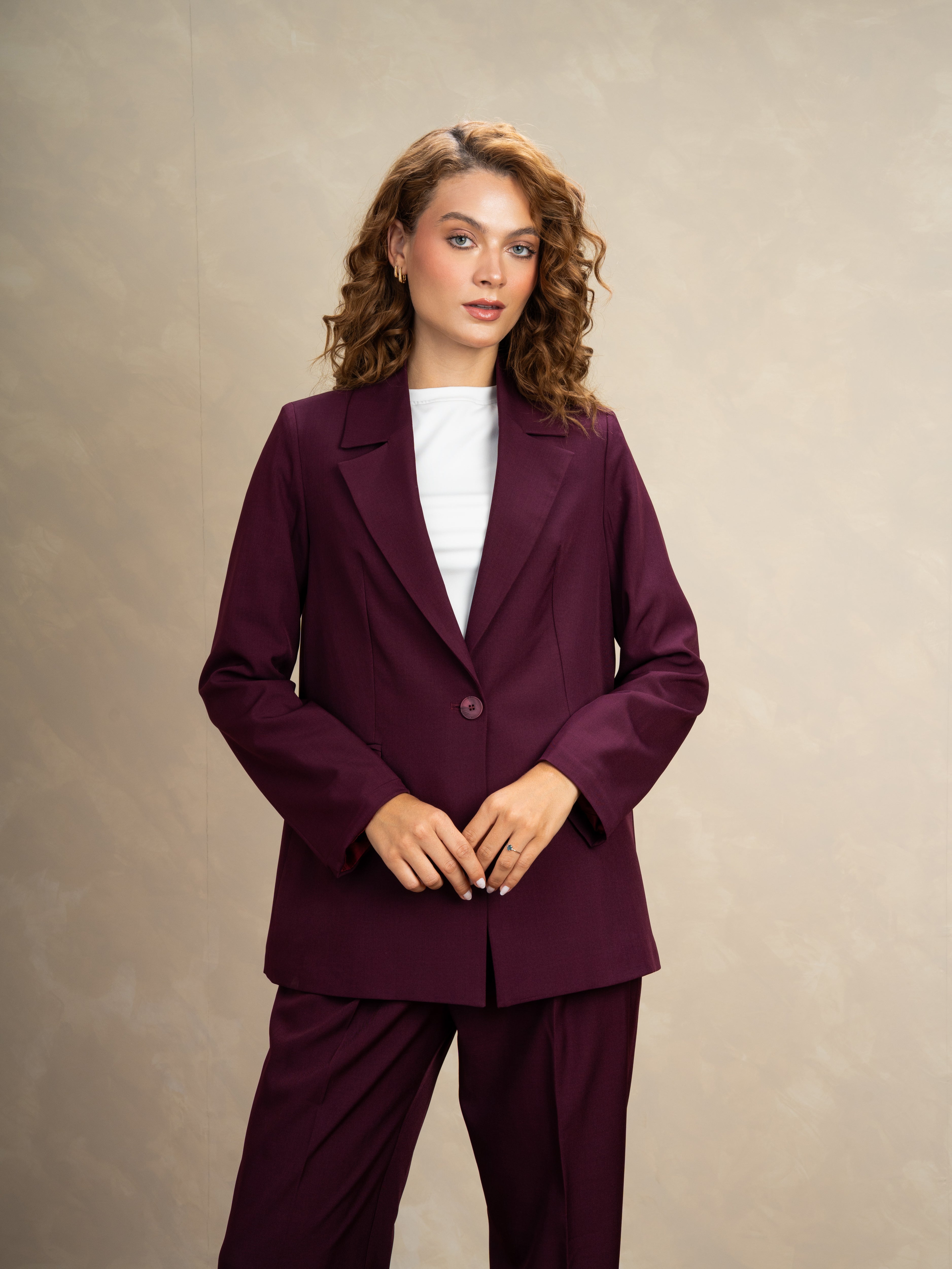 Long Single Button Formal Blazer