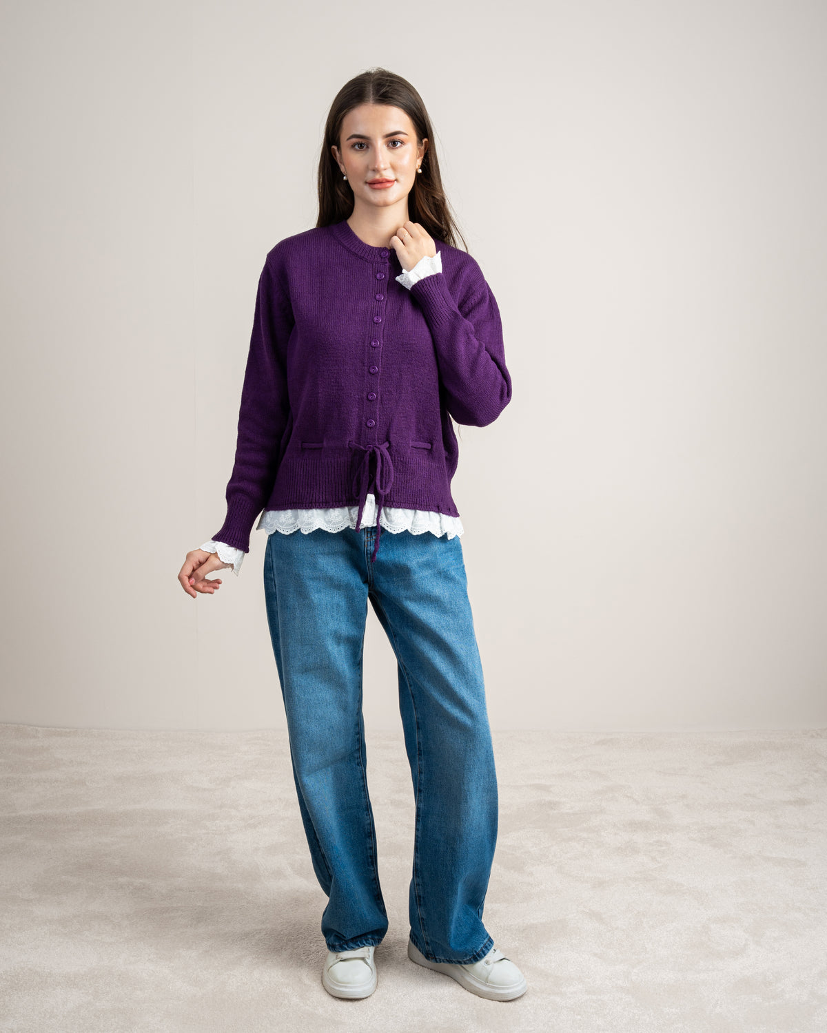 Lace Detail Knitwear Pullover