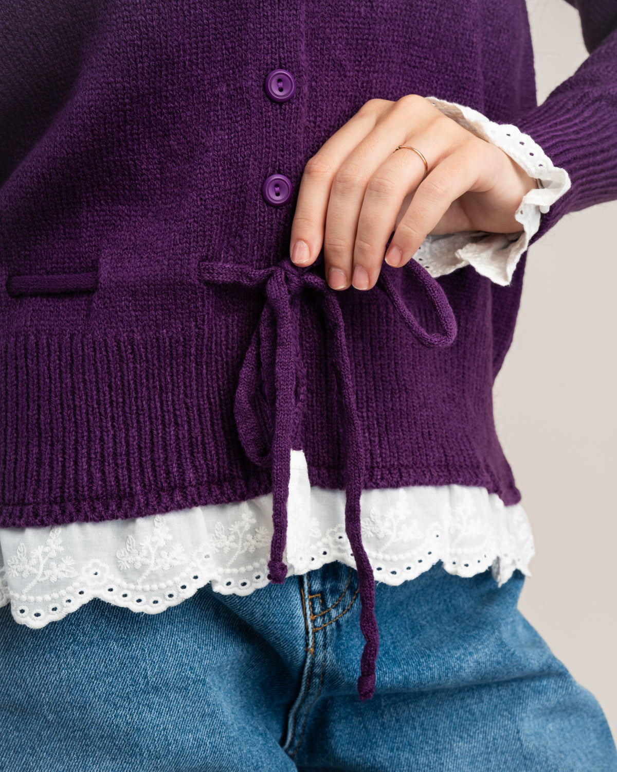 Lace Detail Knitwear Pullover