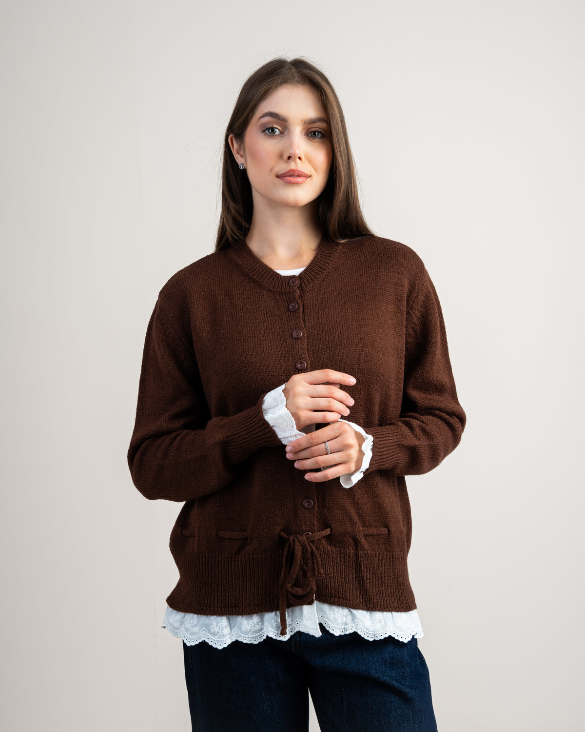 Lace Detail Knitwear Pullover