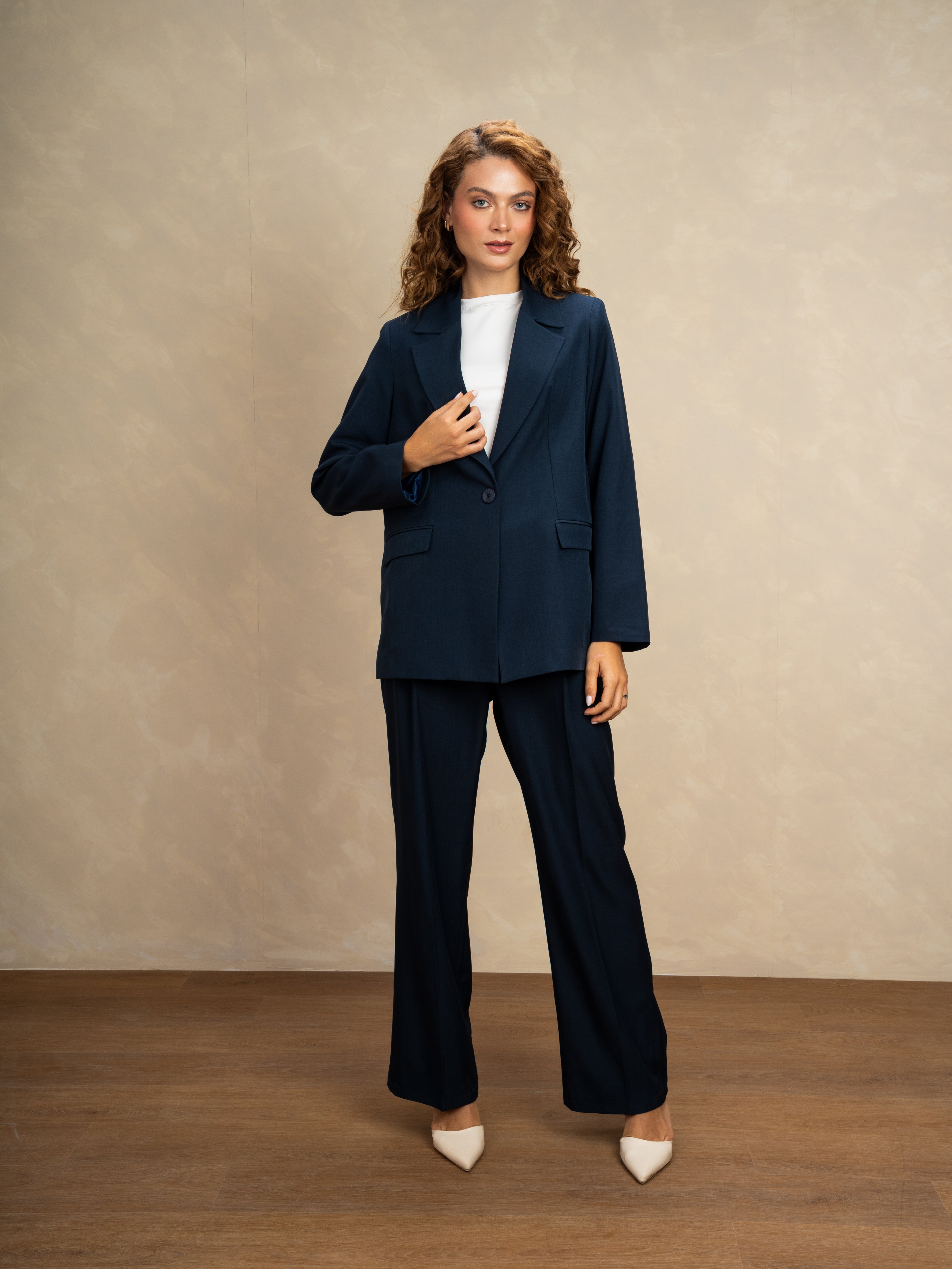 Long Single Button Formal Blazer