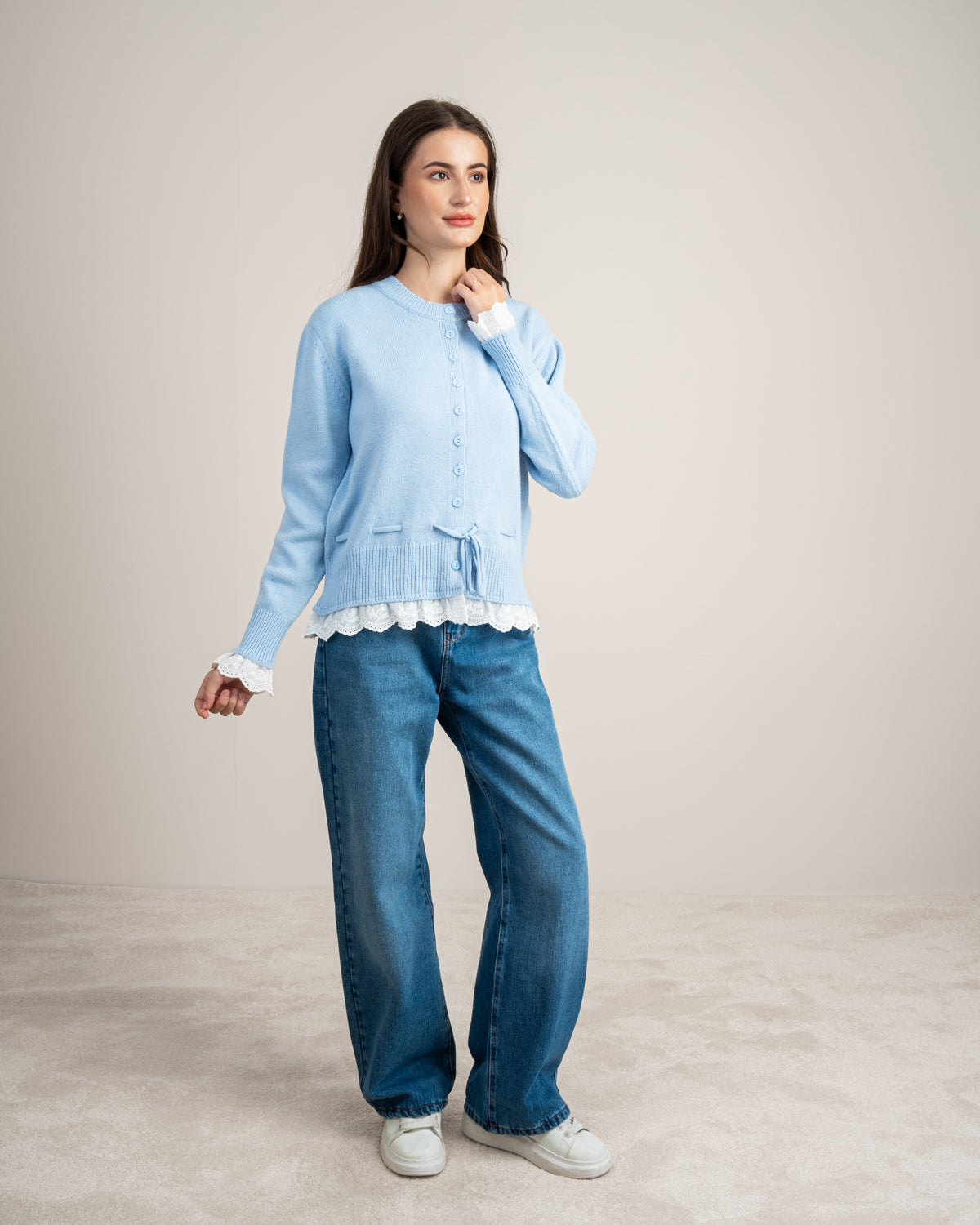 Lace Detail Knitwear Pullover