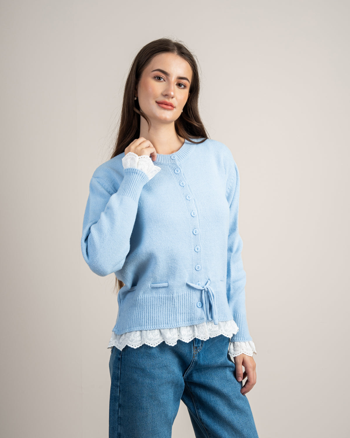 Lace Detail Knitwear Pullover