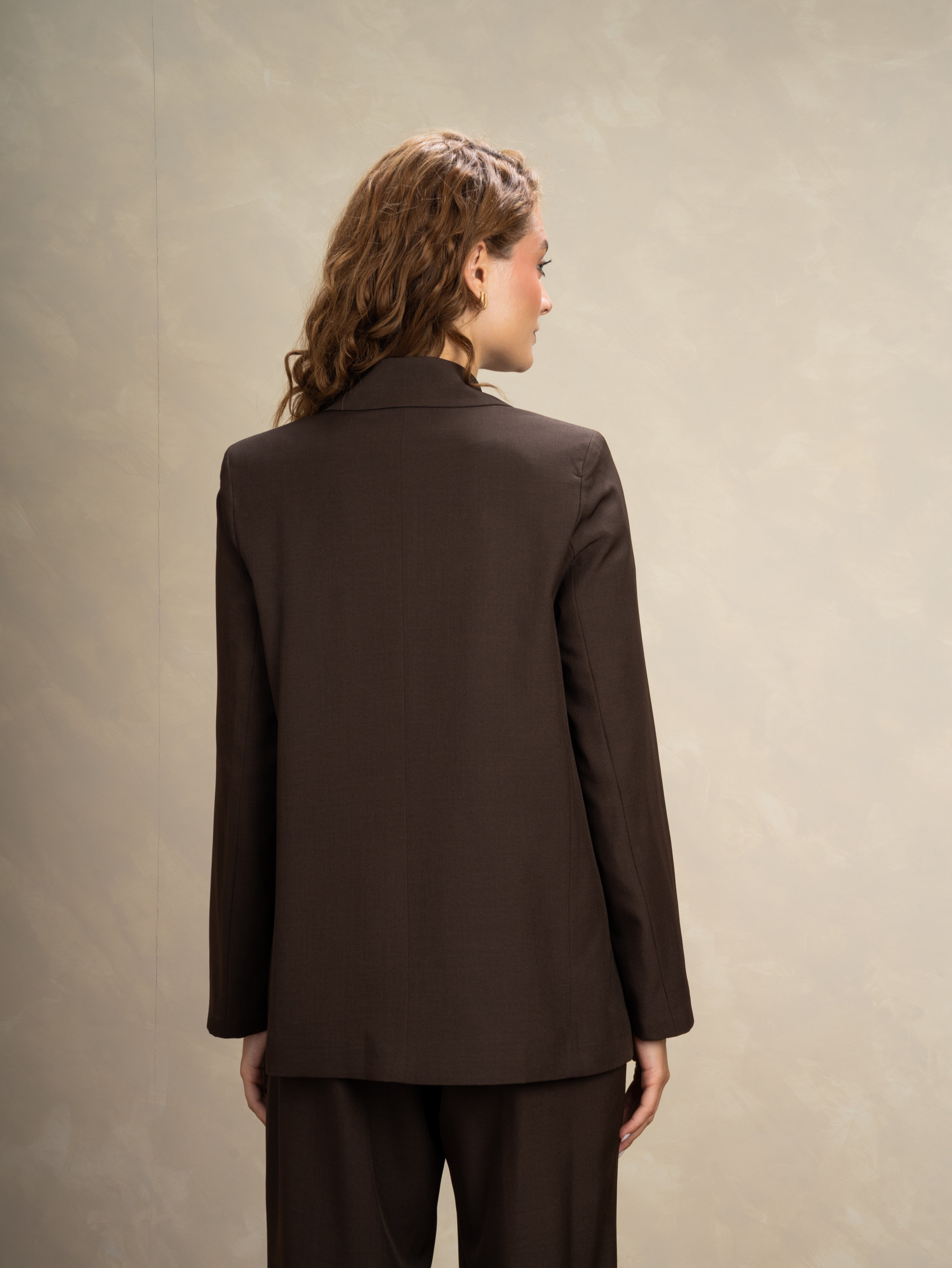 Long Single Button Formal Blazer