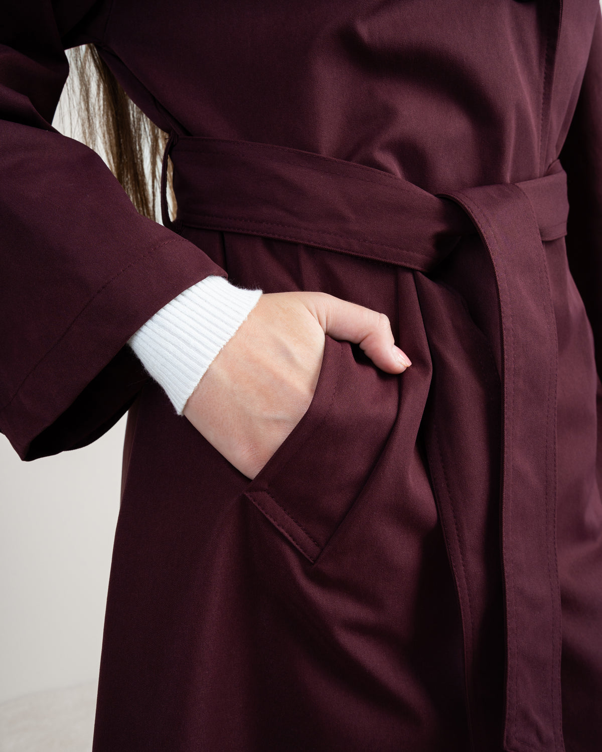 Waterproof Trench Coat - With Belt And Buttons