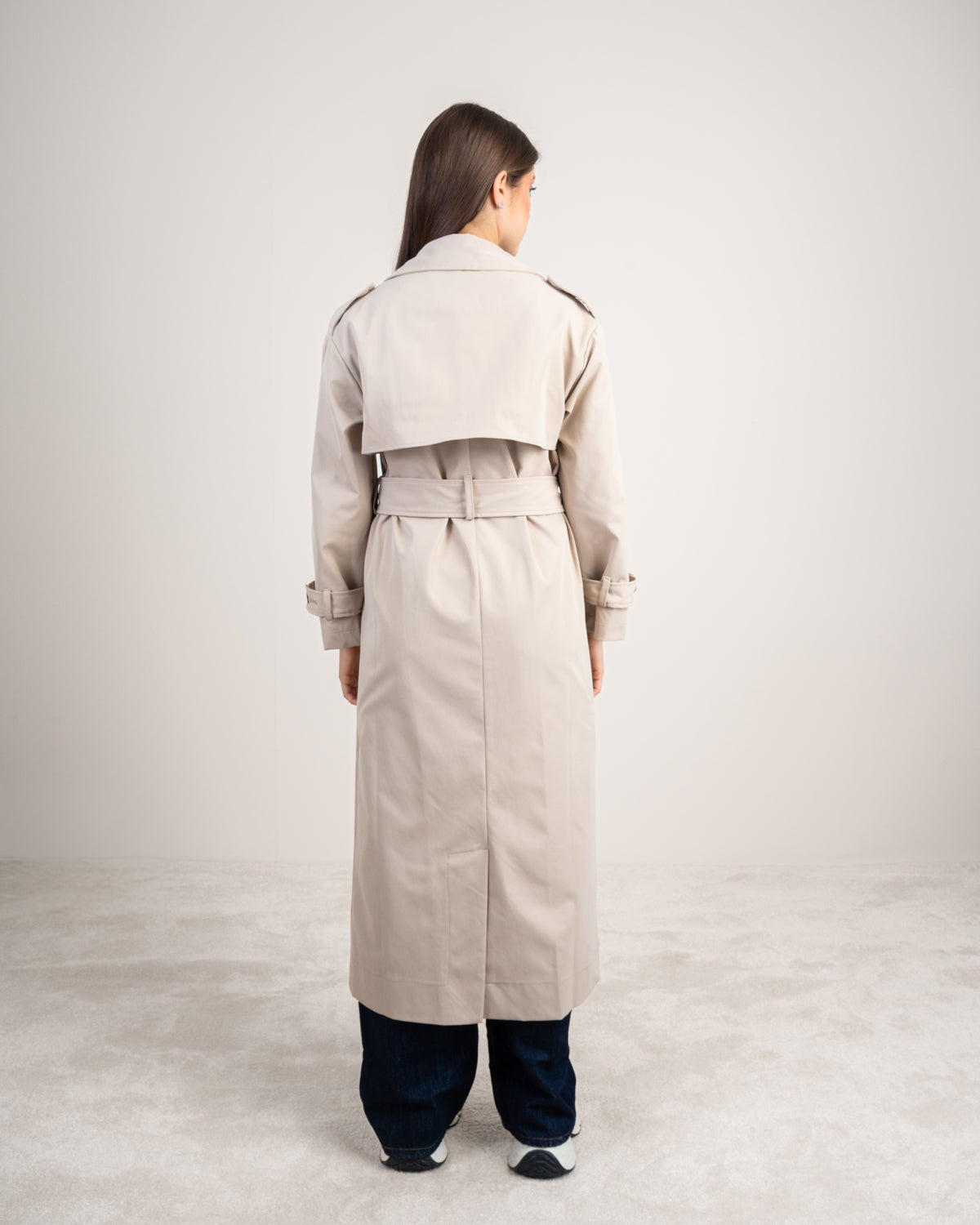 Gabardine Trench Coat - With Belt And Buttons