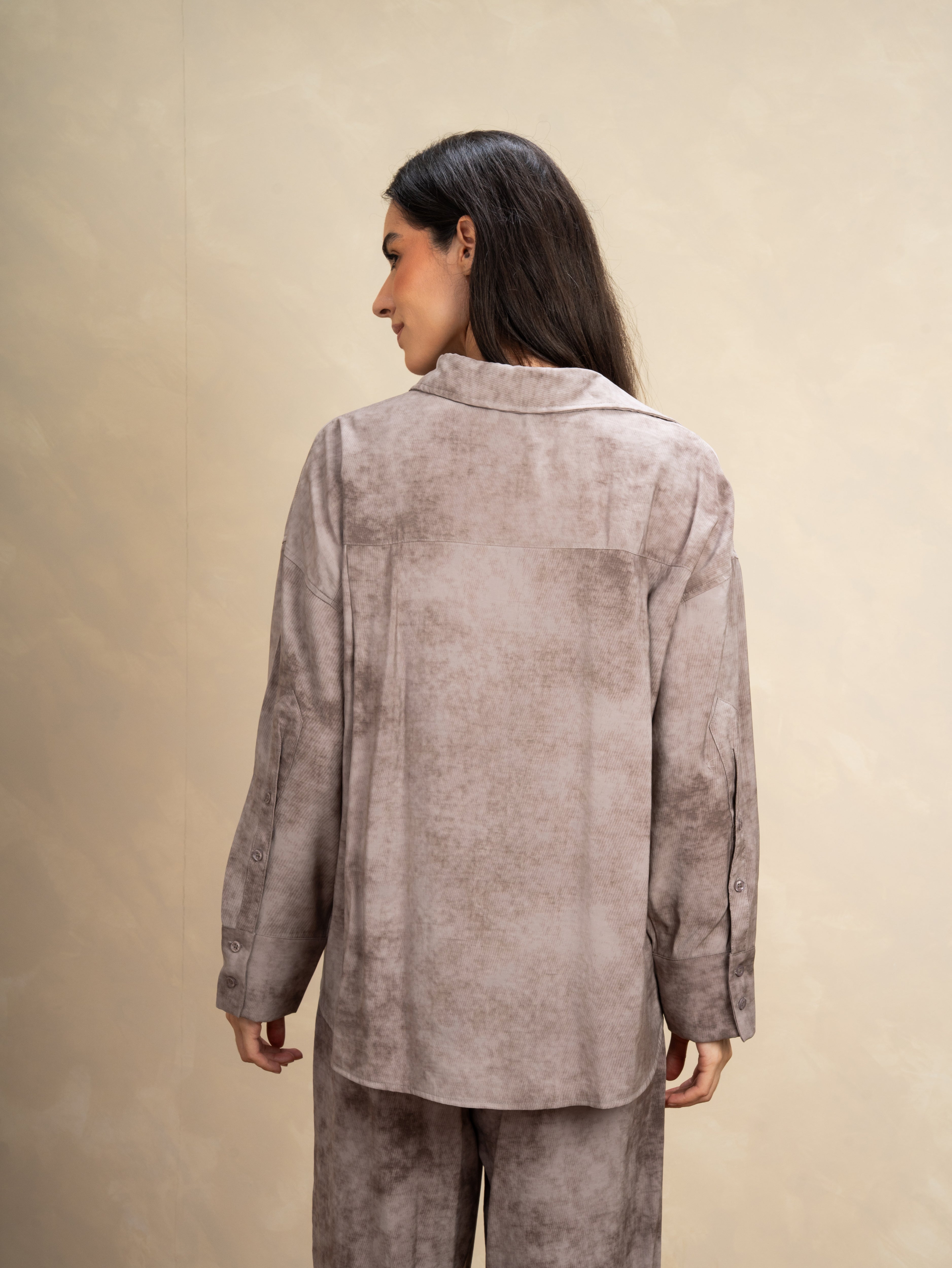 Plain Shirt With Sleeve Buttons - And Chest Pocket