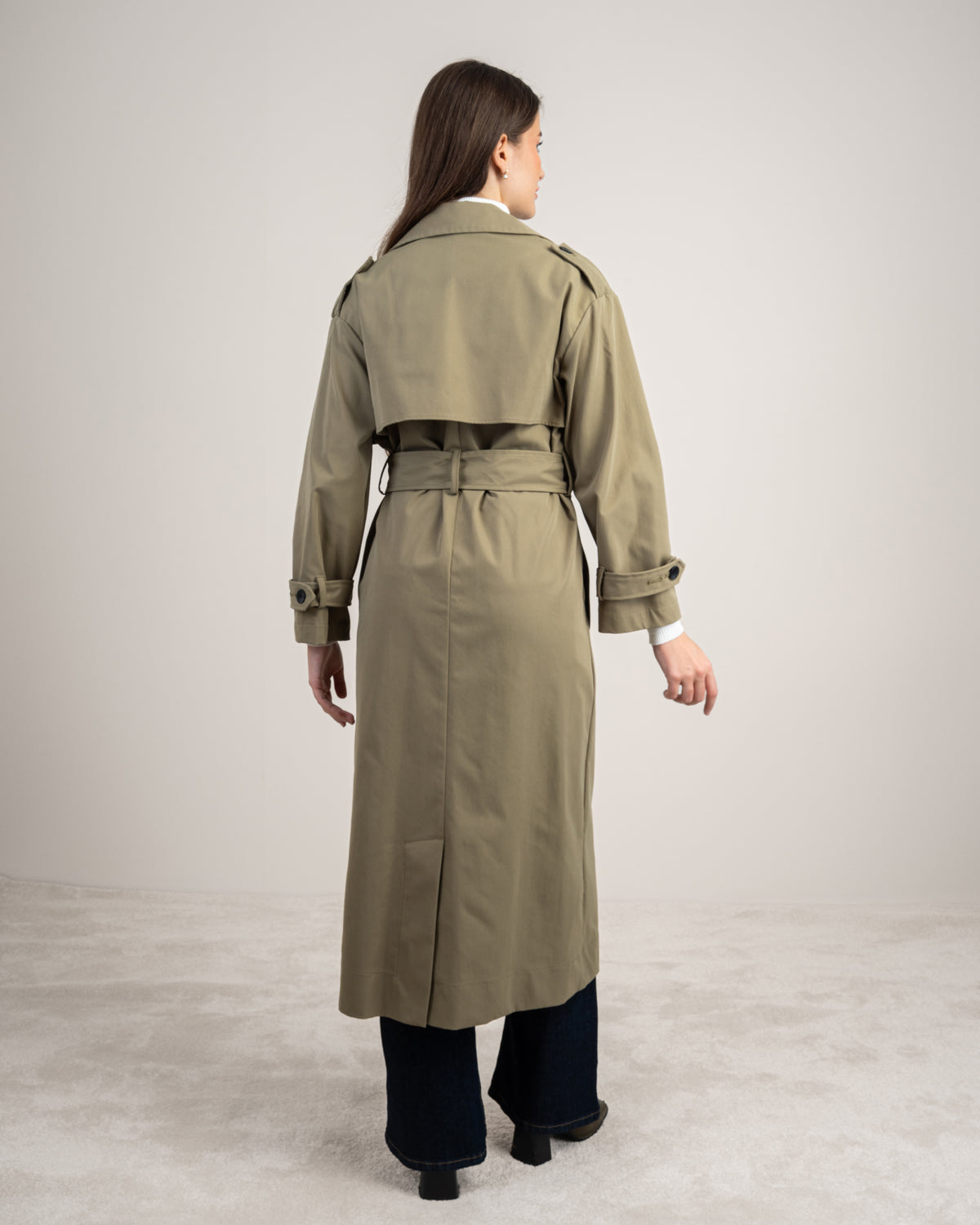 Gabardine Trench Coat - With Belt And Buttons
