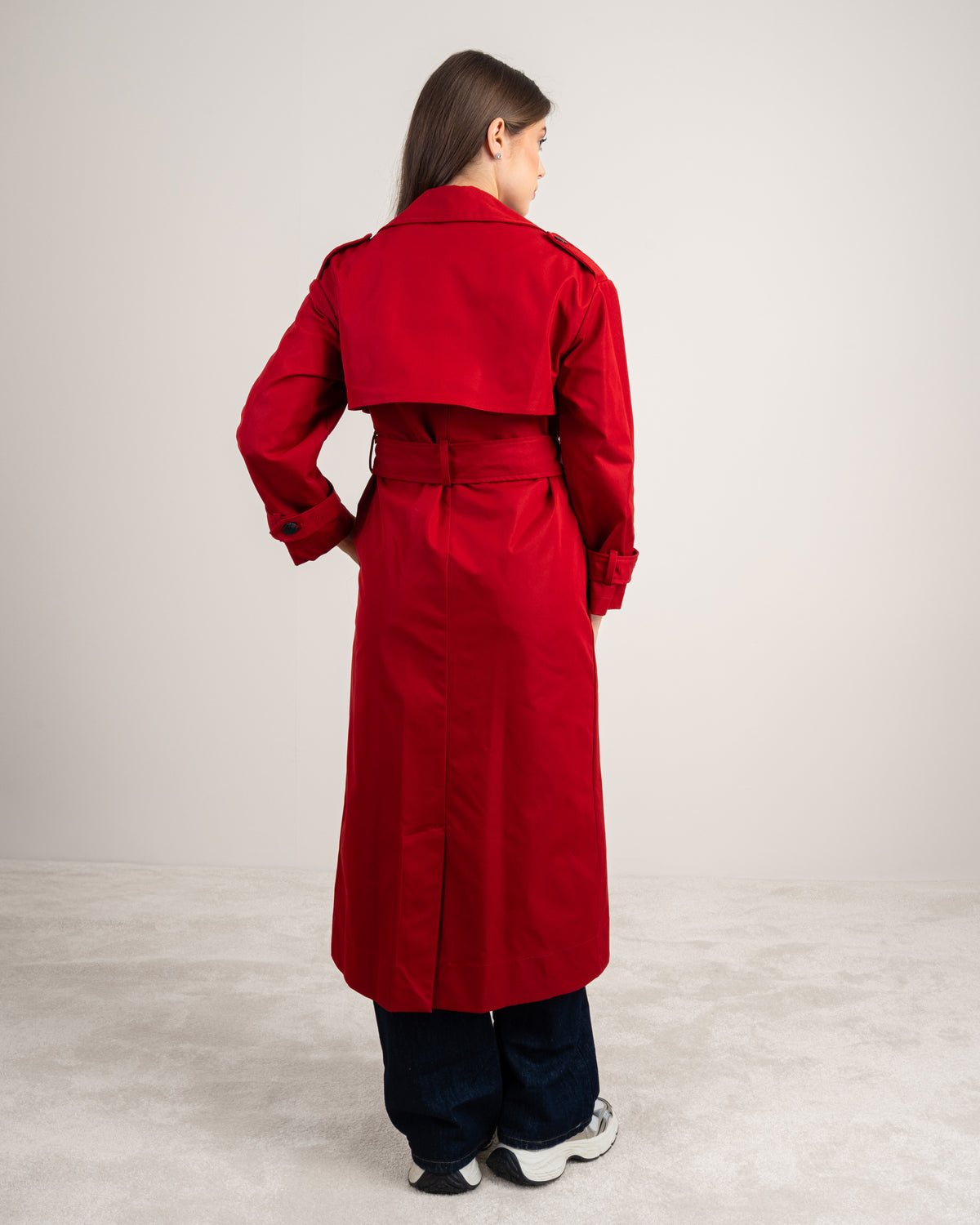 Gabardine Trench Coat - With Belt And Buttons