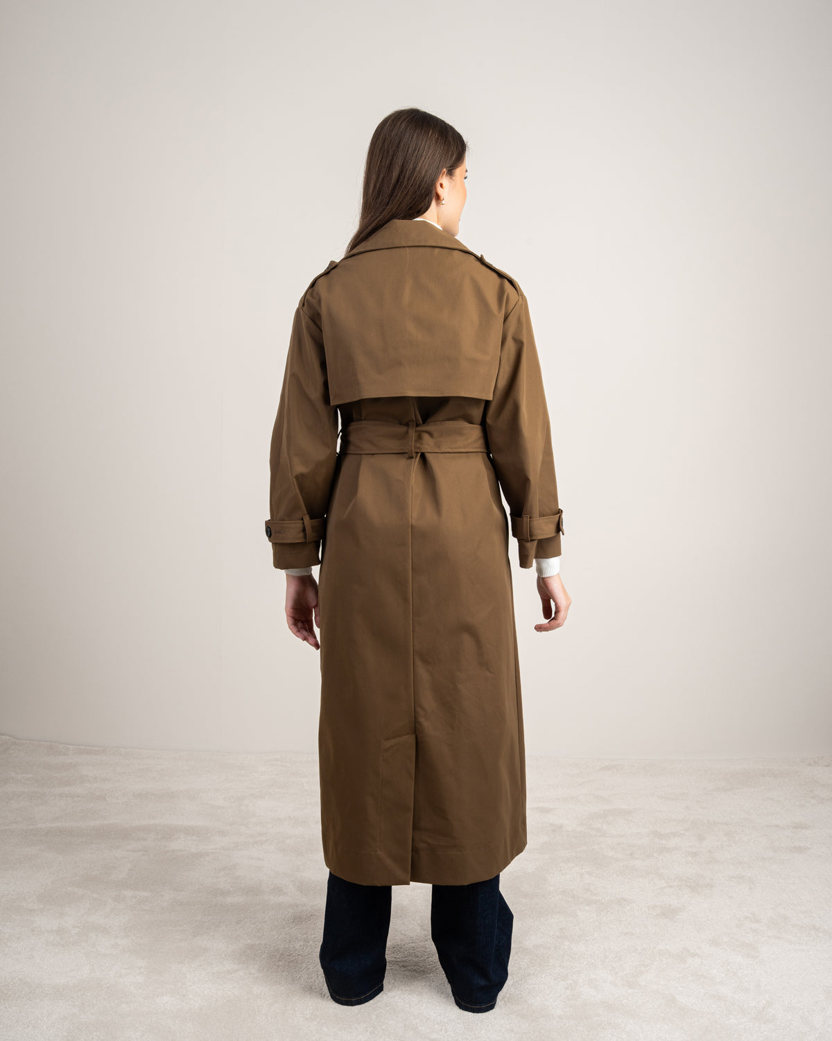 Gabardine Trench Coat - With Belt And Buttons