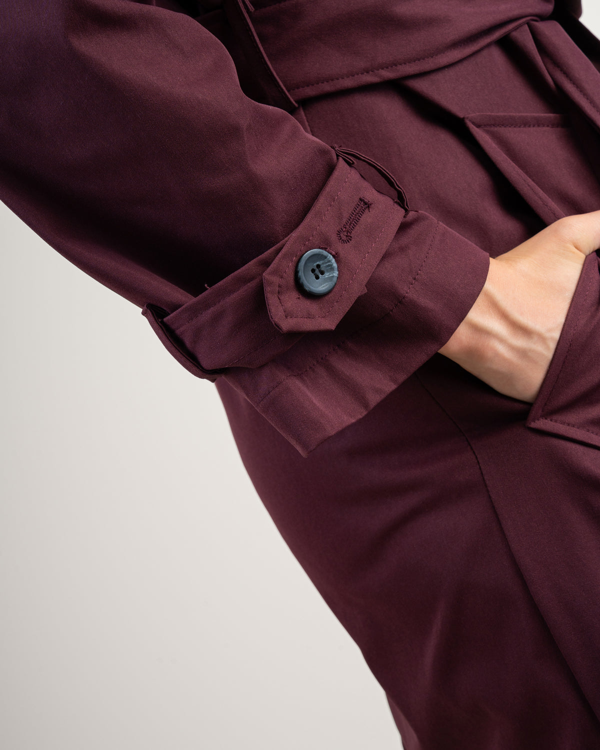 Gabardine Trench Coat - With Belt And Buttons