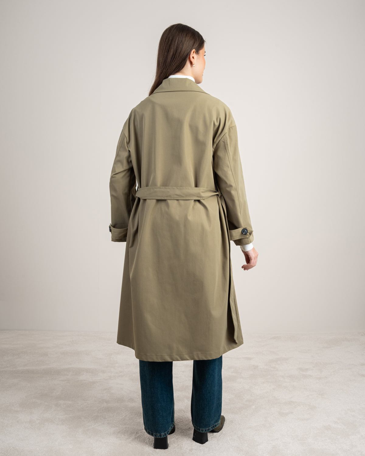 Waterproof Trench Coat - With Belt And Buttons