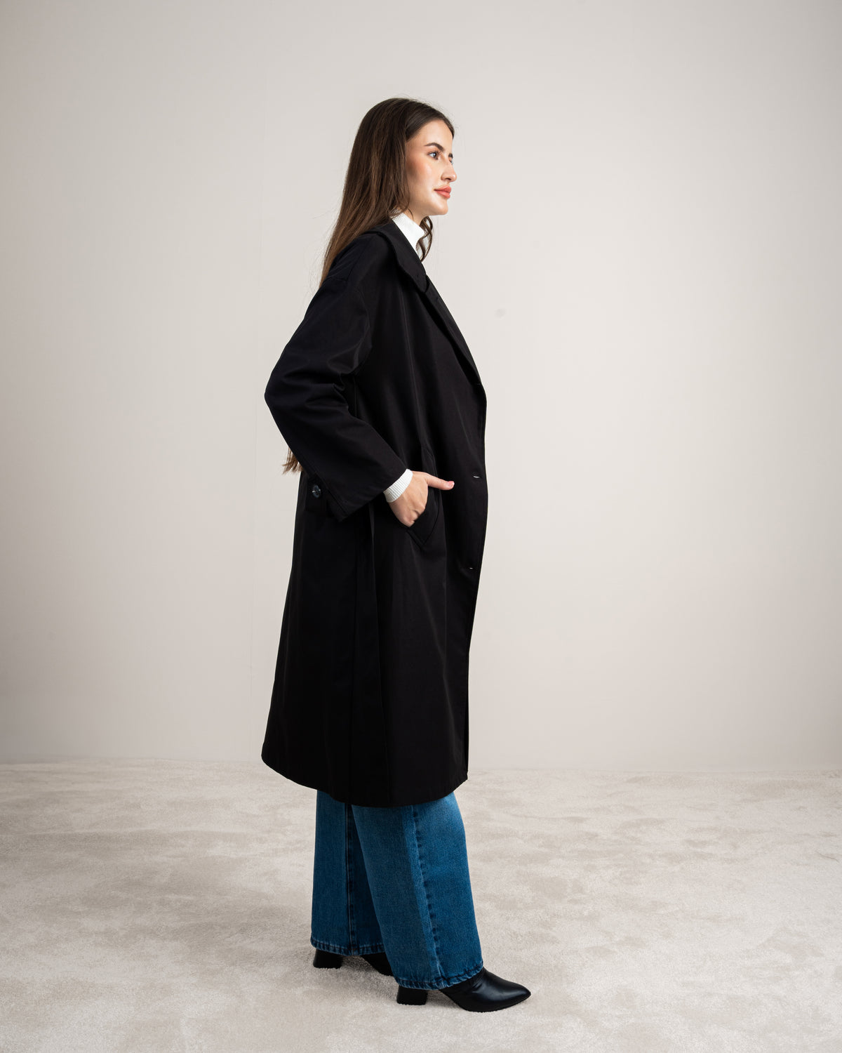 Waterproof Trench Coat - With Belt And Buttons