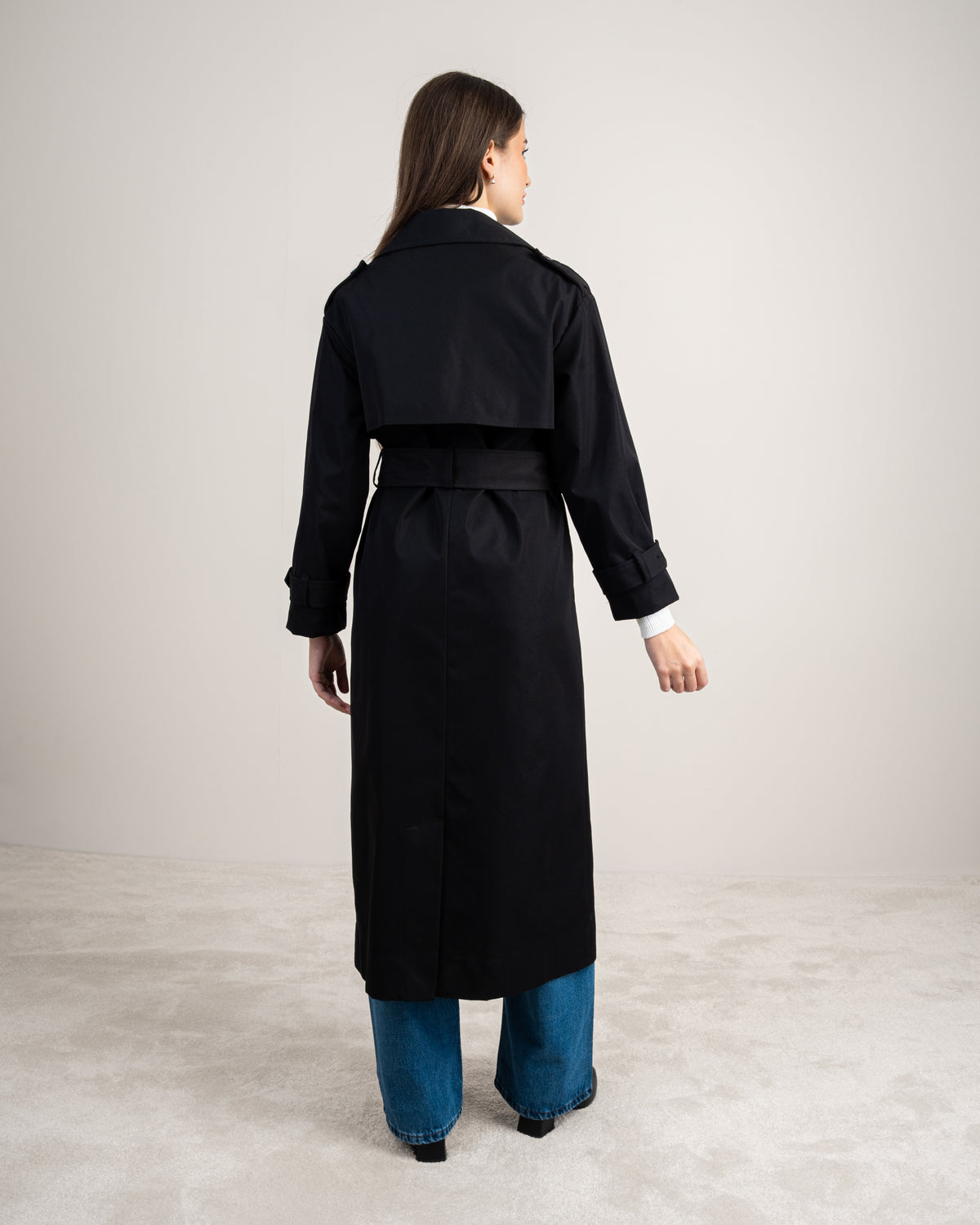Gabardine Trench Coat - With Belt And Buttons