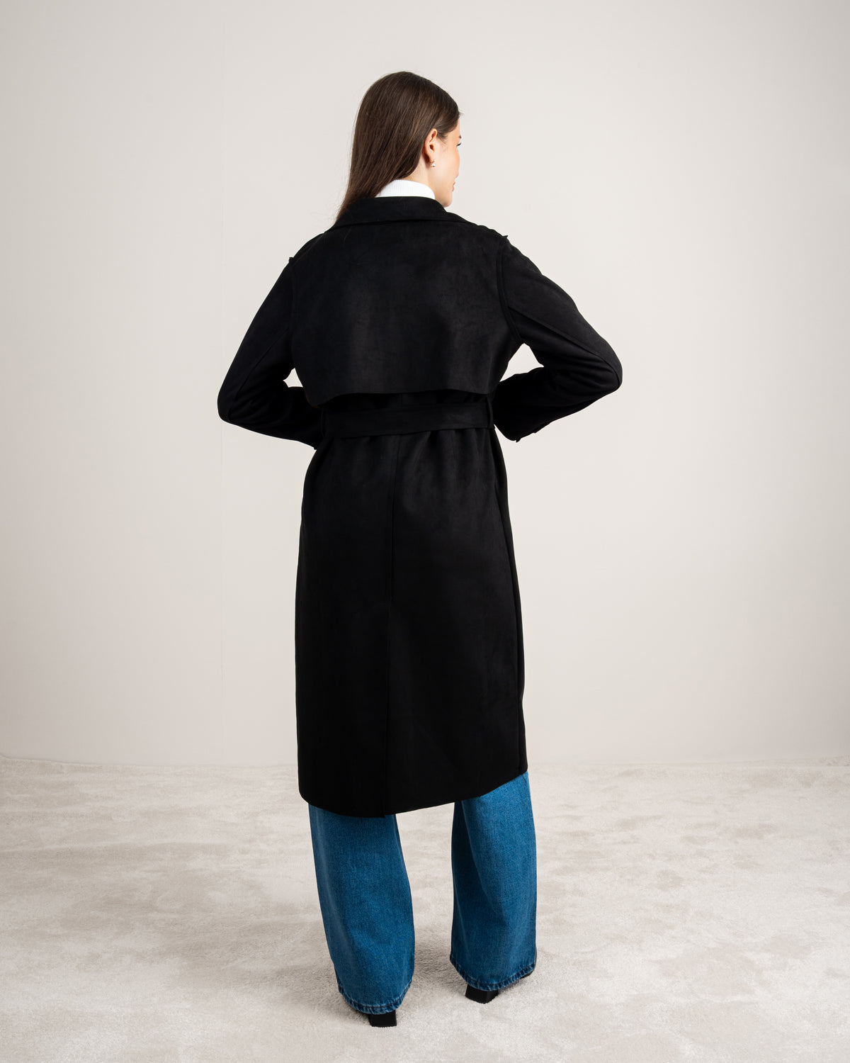 Soft Fabric Trench Coat - With Belt