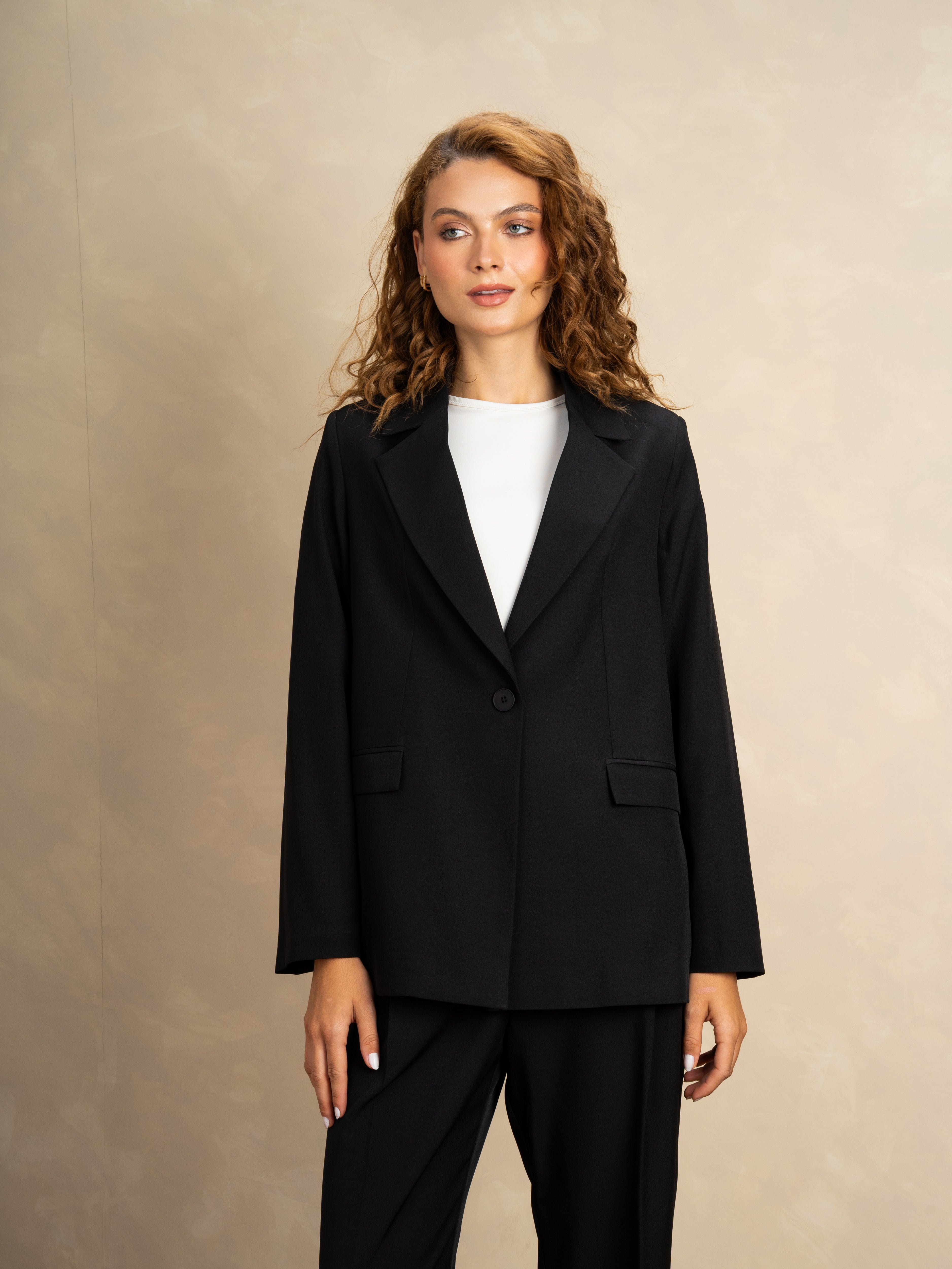 Long Single Button Formal Blazer