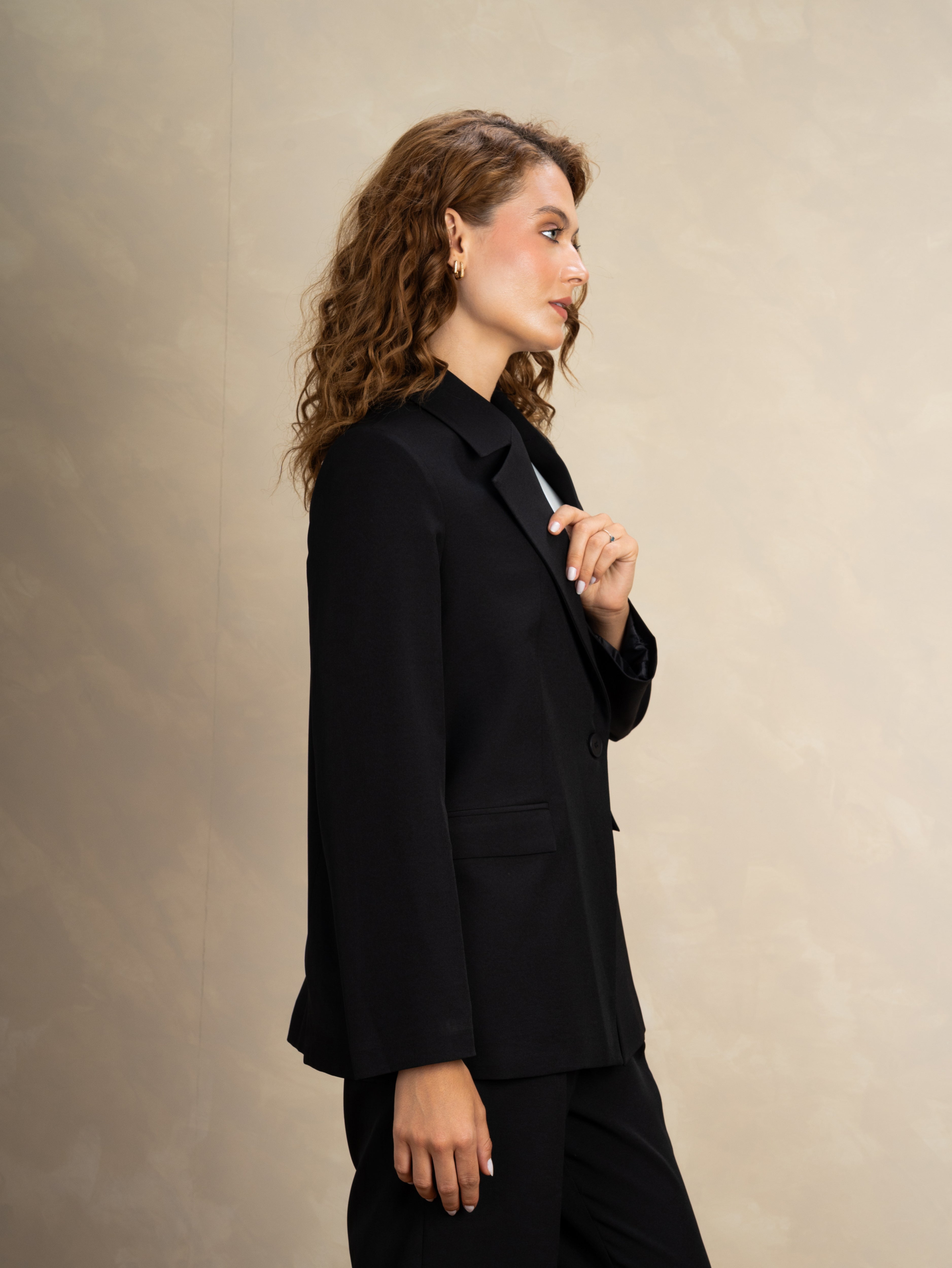 Long Single Button Formal Blazer