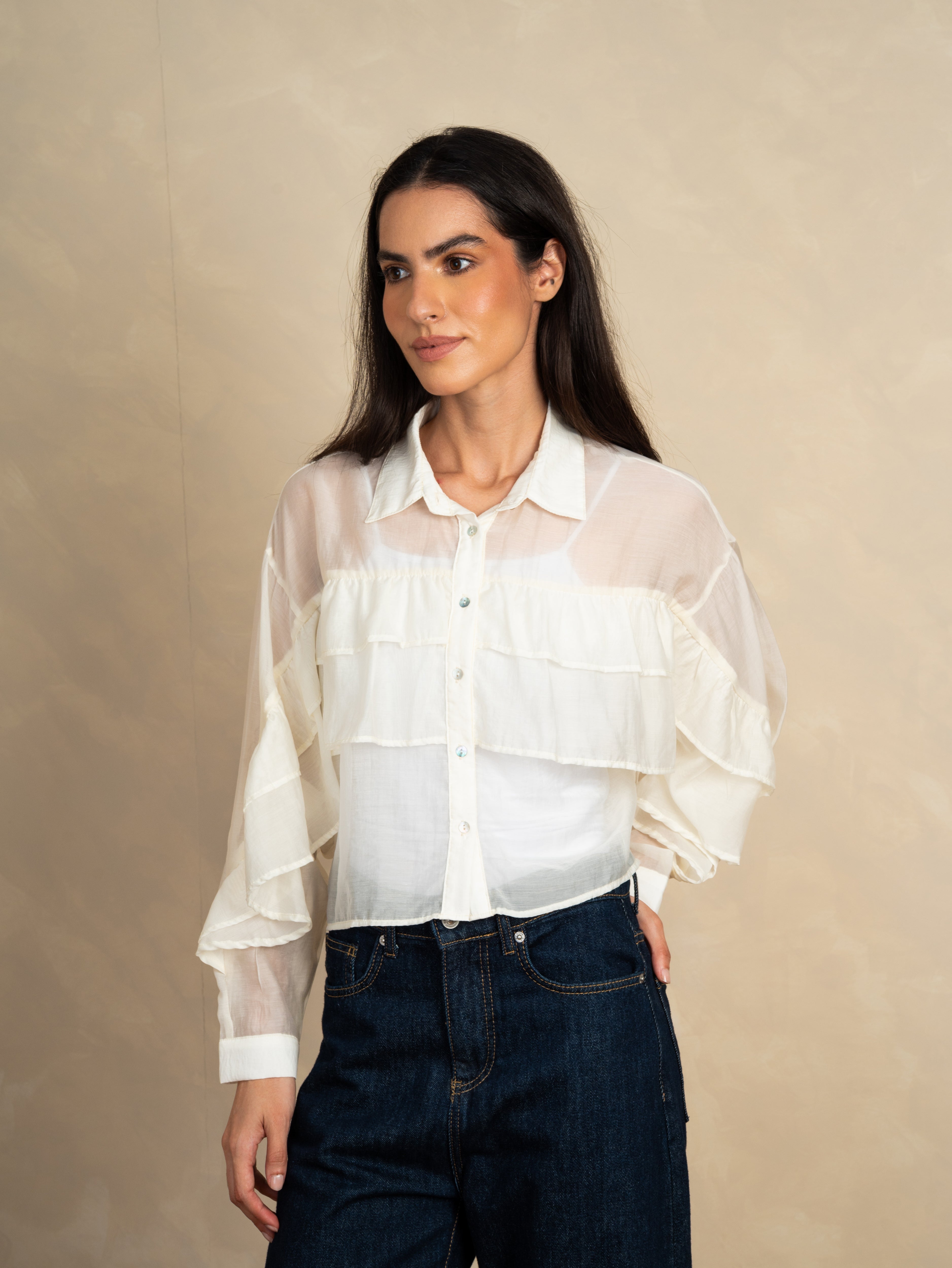 Multi-Tier Ruffle Blouse