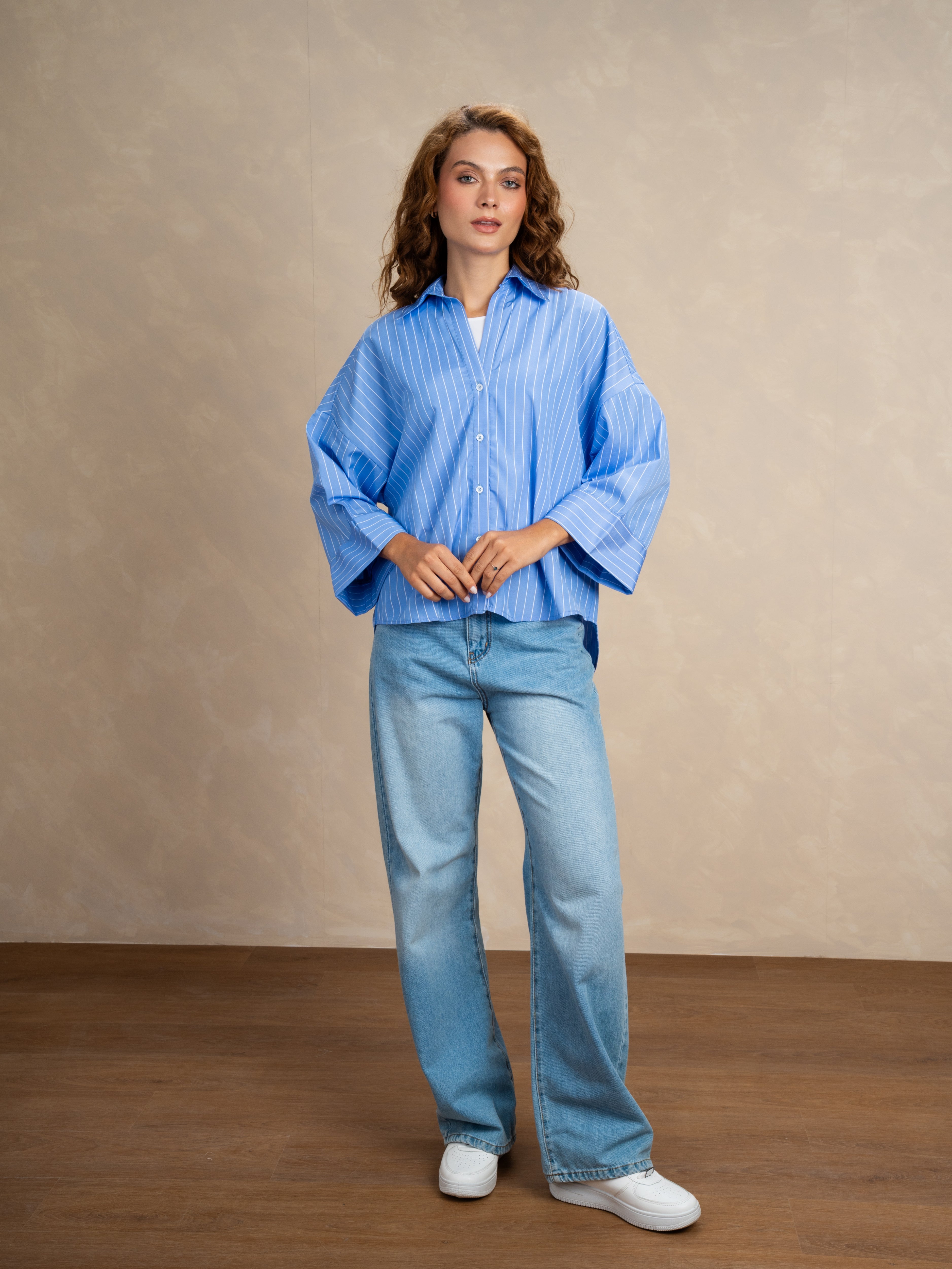 Oversized Shirt With Rolled Sleeves