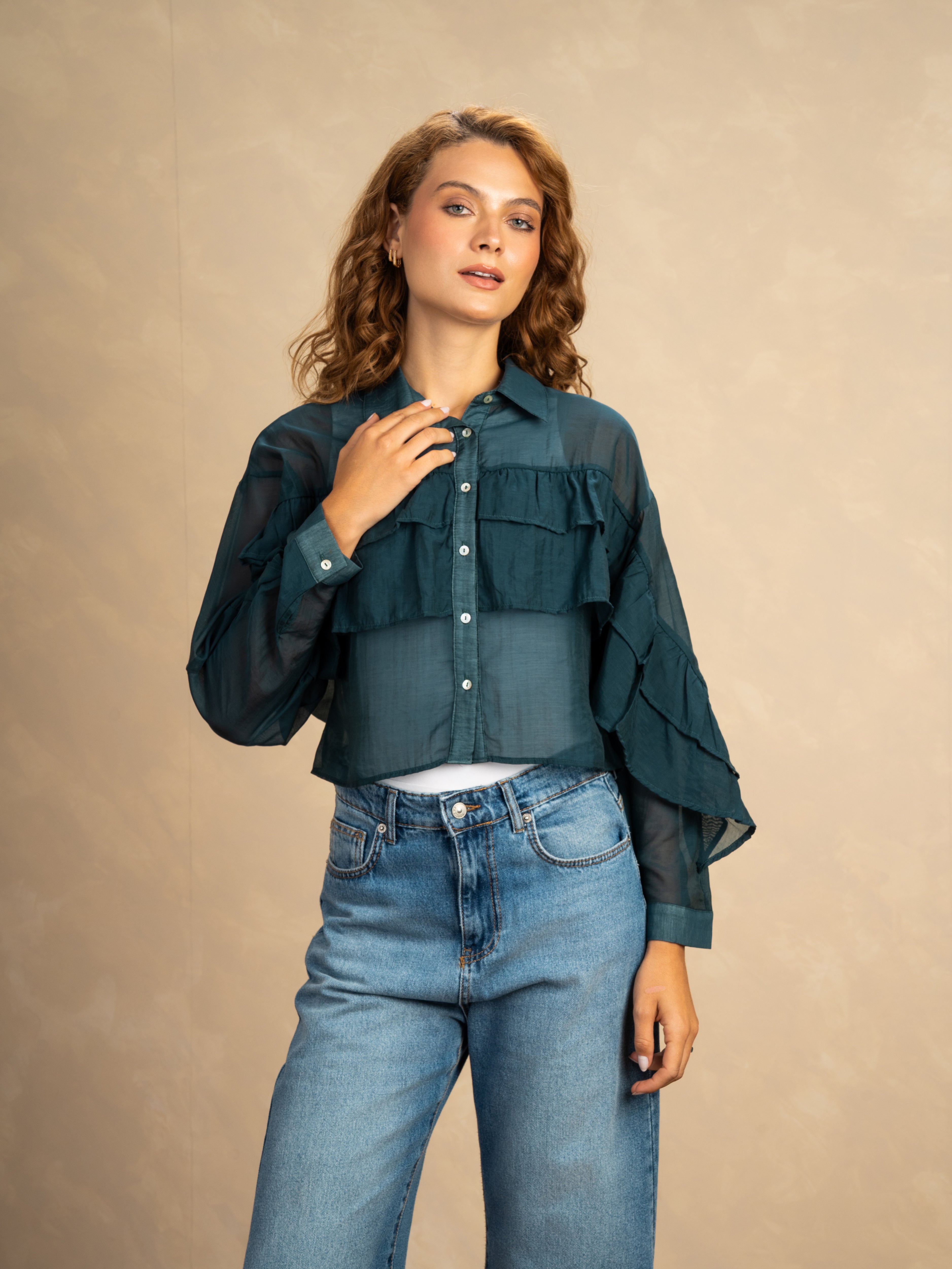 Multi-Tier Ruffle Blouse