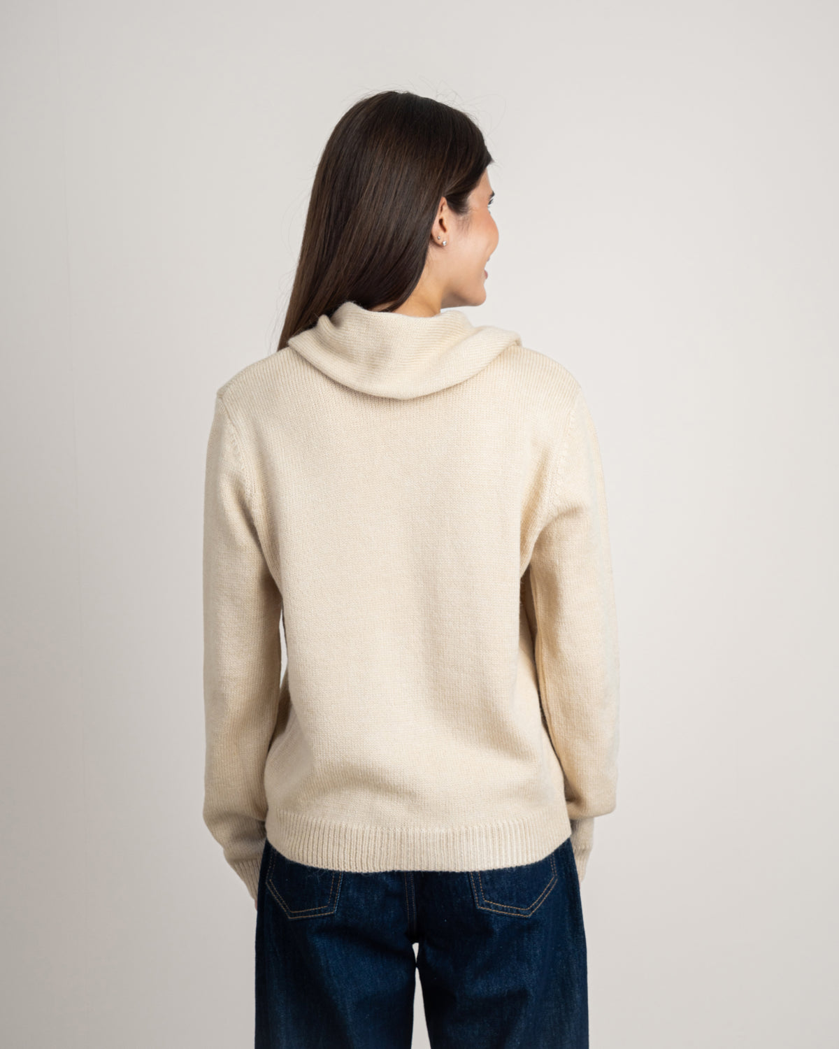 Plain Knitwear Pullover With Scarf