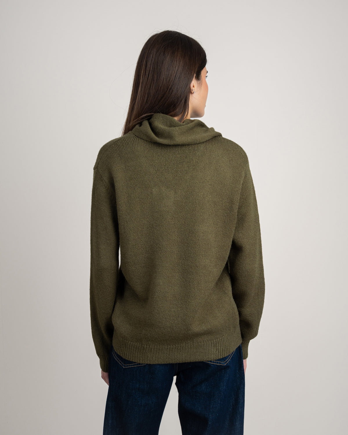 Plain Knitwear Pullover With Scarf