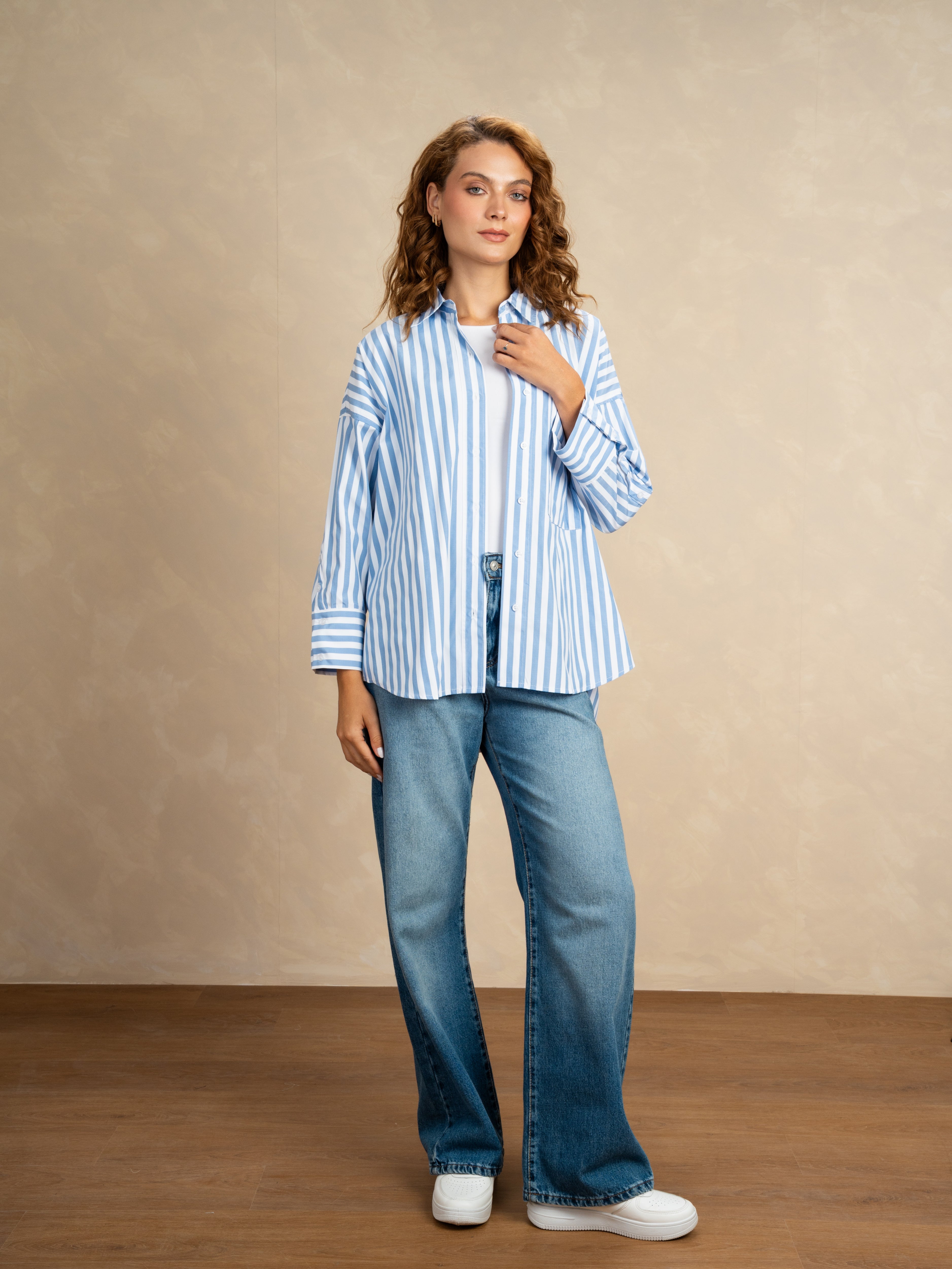Striped Shirt With Oversized Pocket