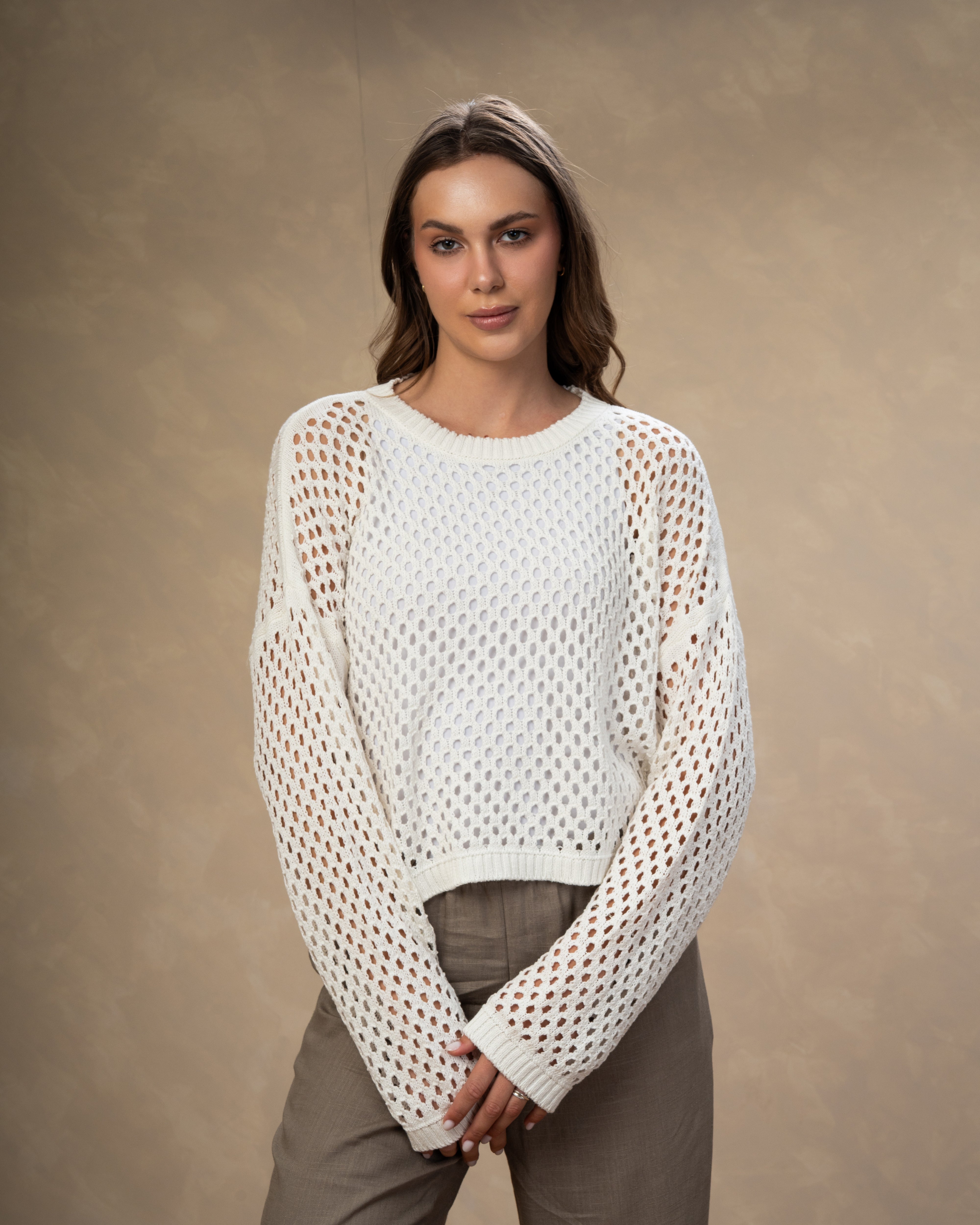 Knitwear Body With Small Cutout Squares