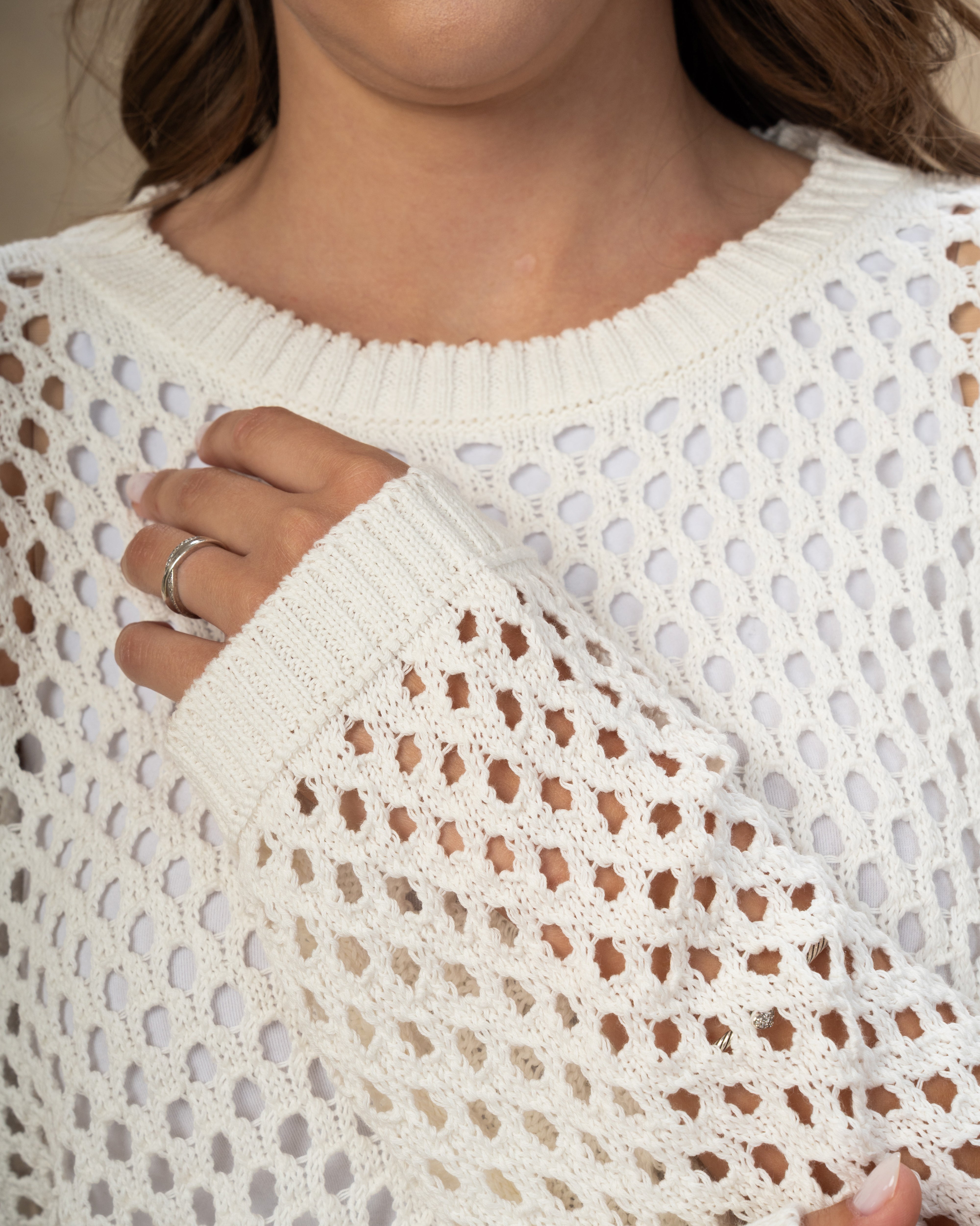 Knitwear Body With Small Cutout Squares