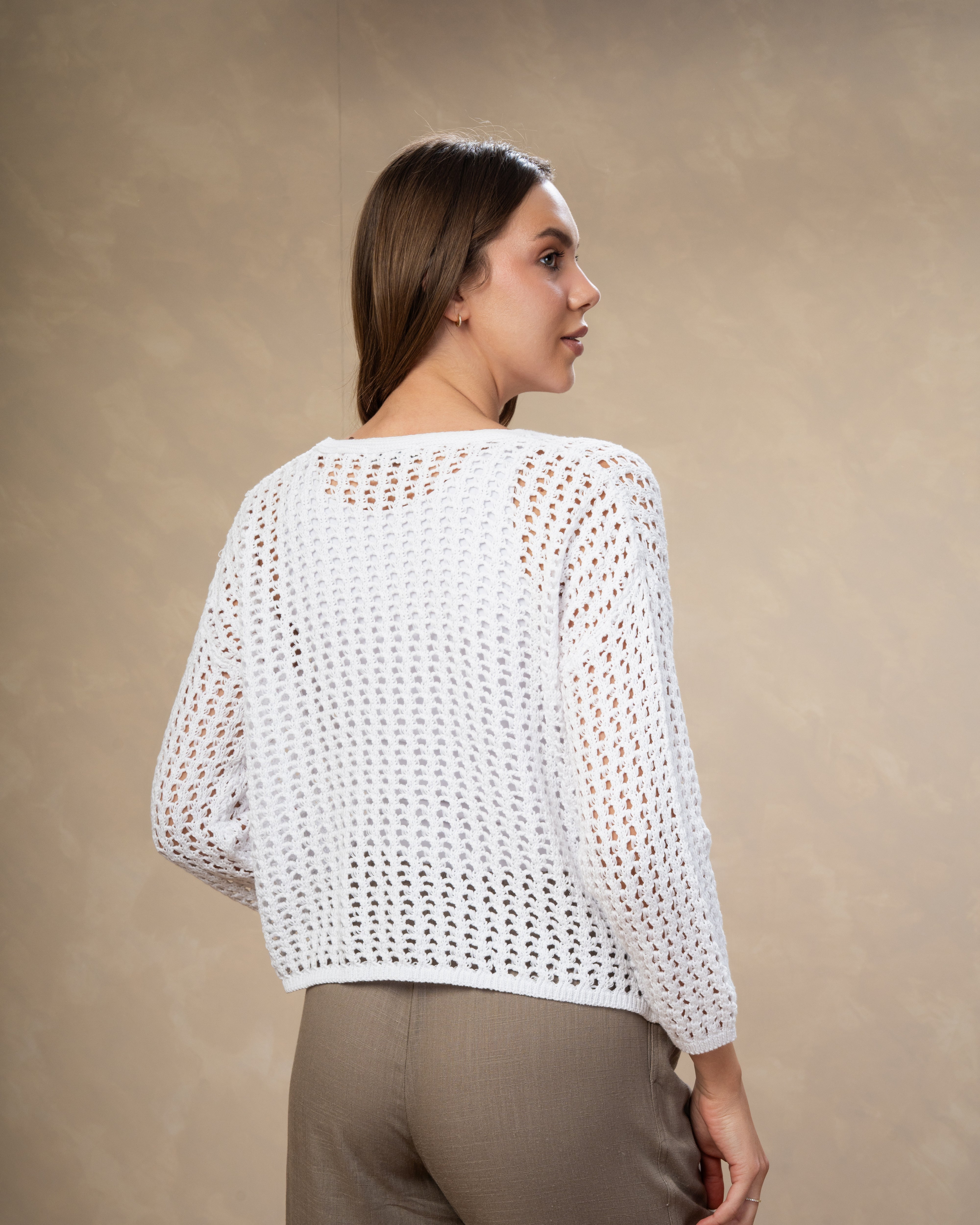 Short Open Knitwear Cardigan - With Tie