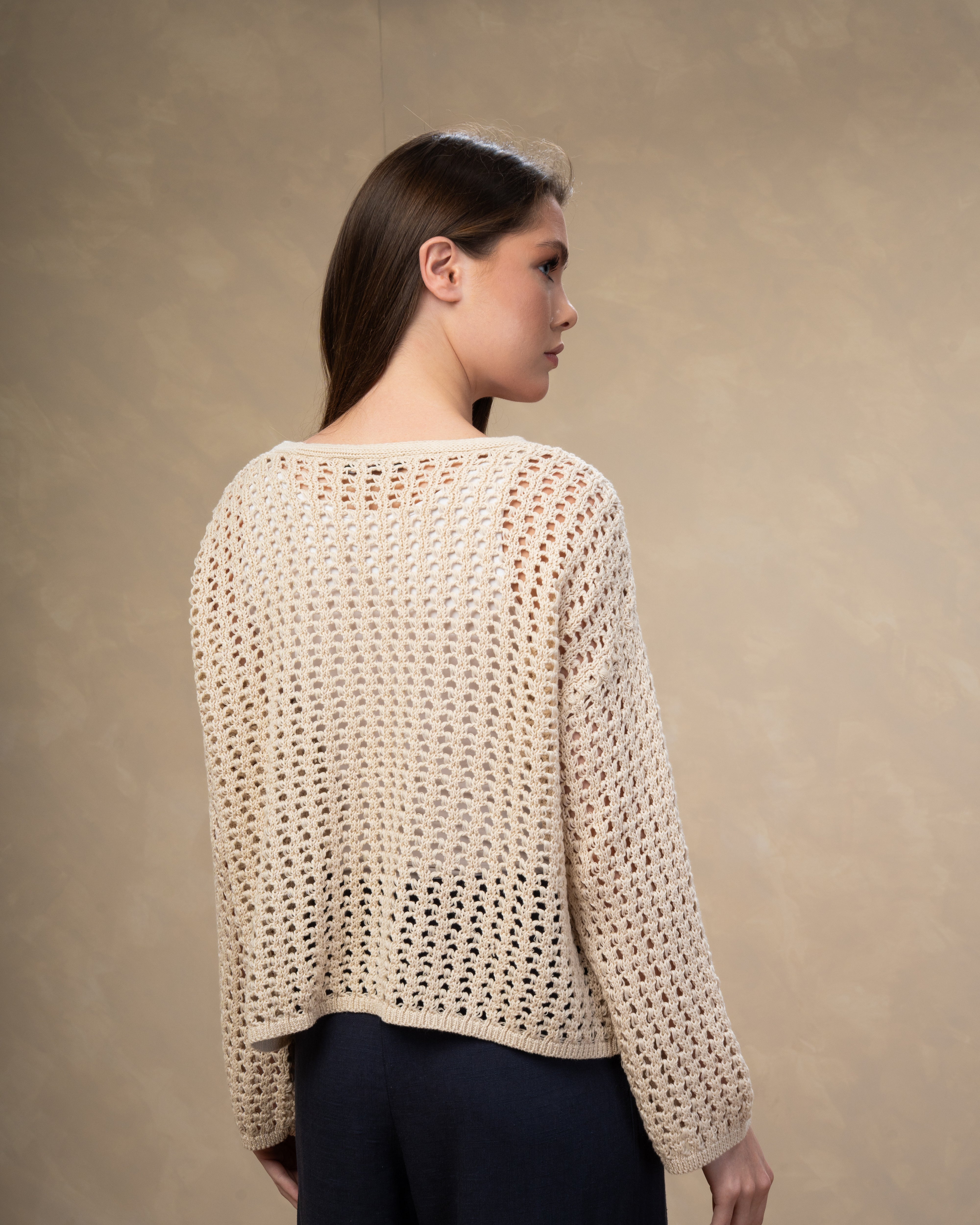 Short Open Knitwear Cardigan - With Tie