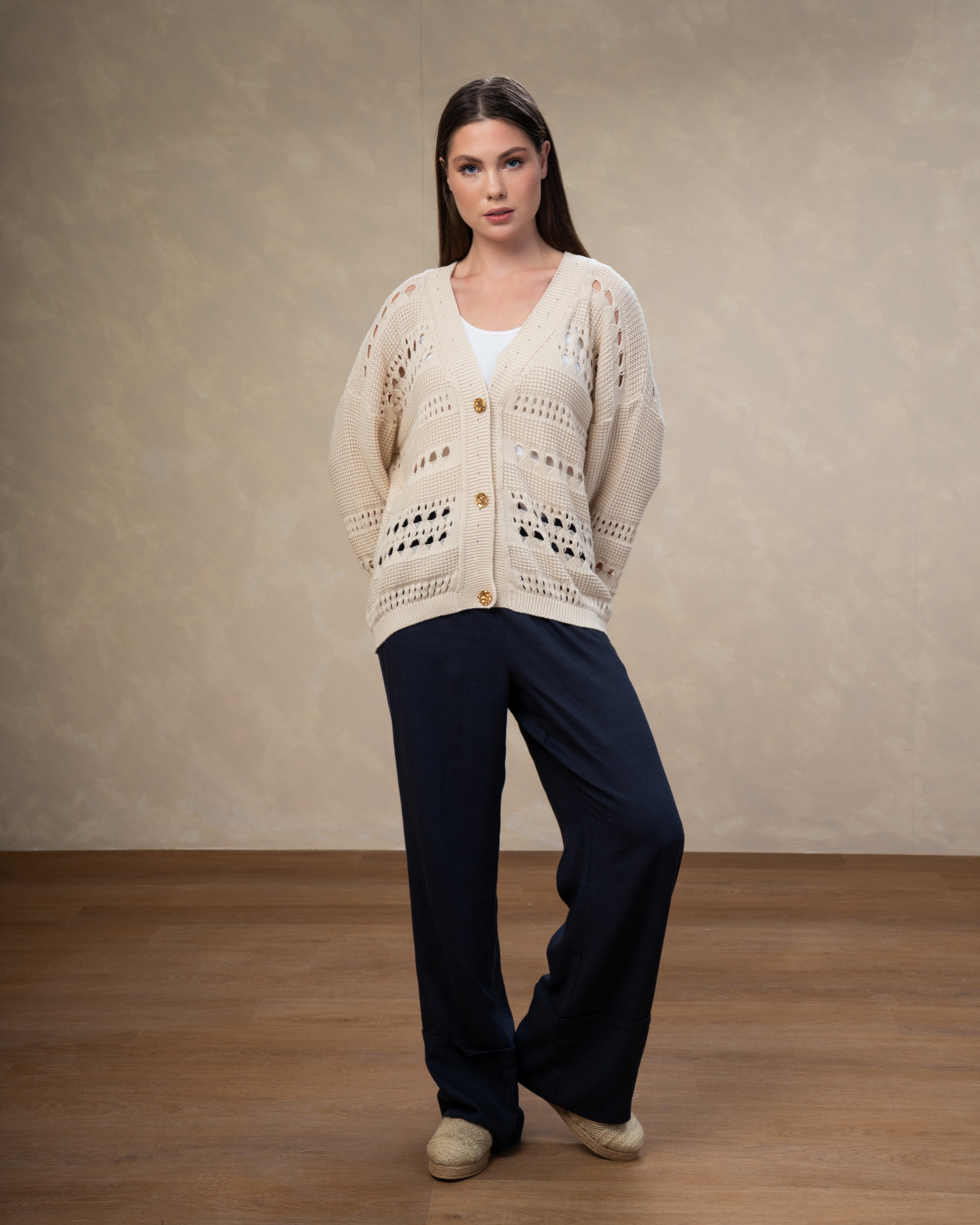 Knitwear Cardigan - With Gold Buttons