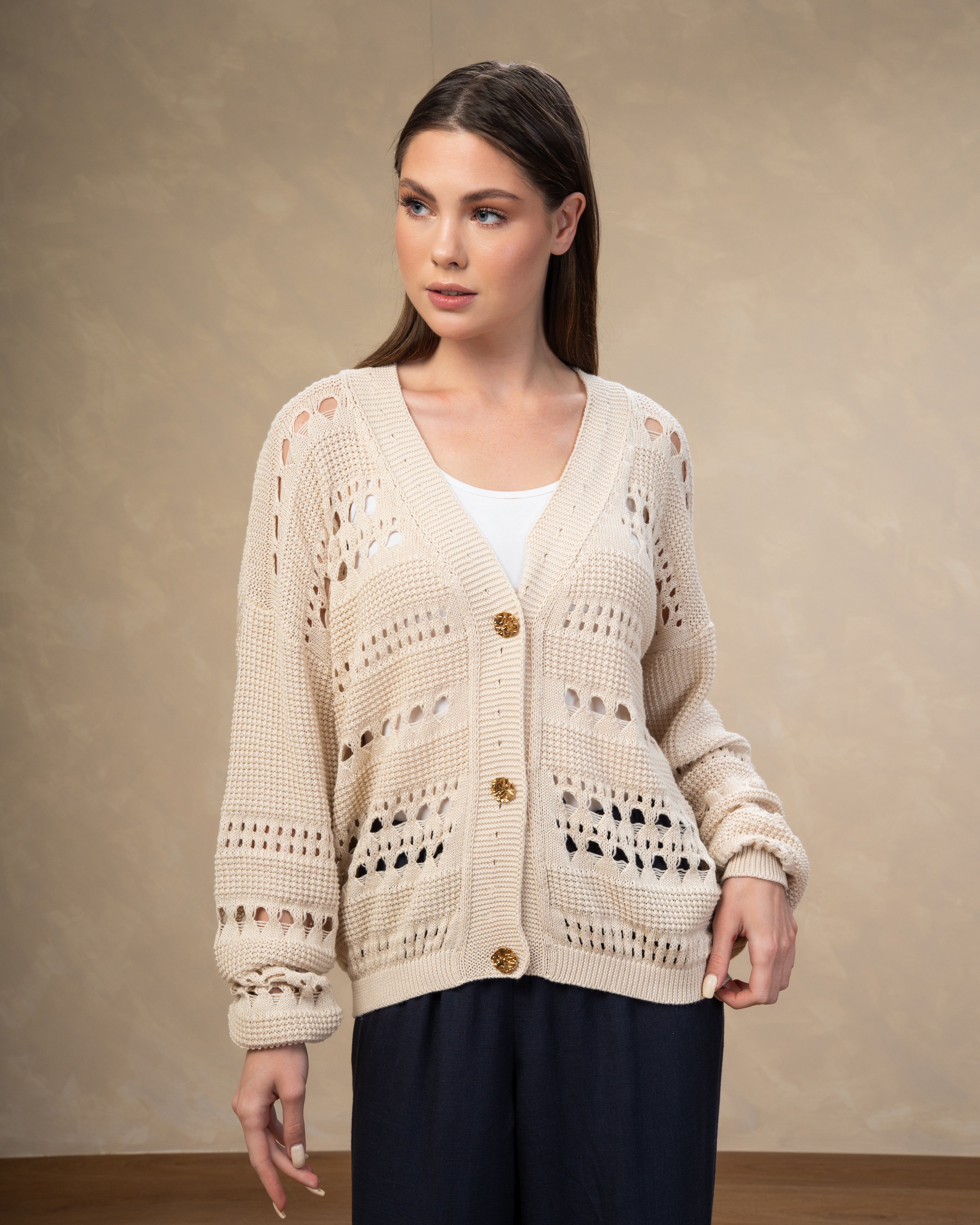 Knitwear Cardigan - With Gold Buttons