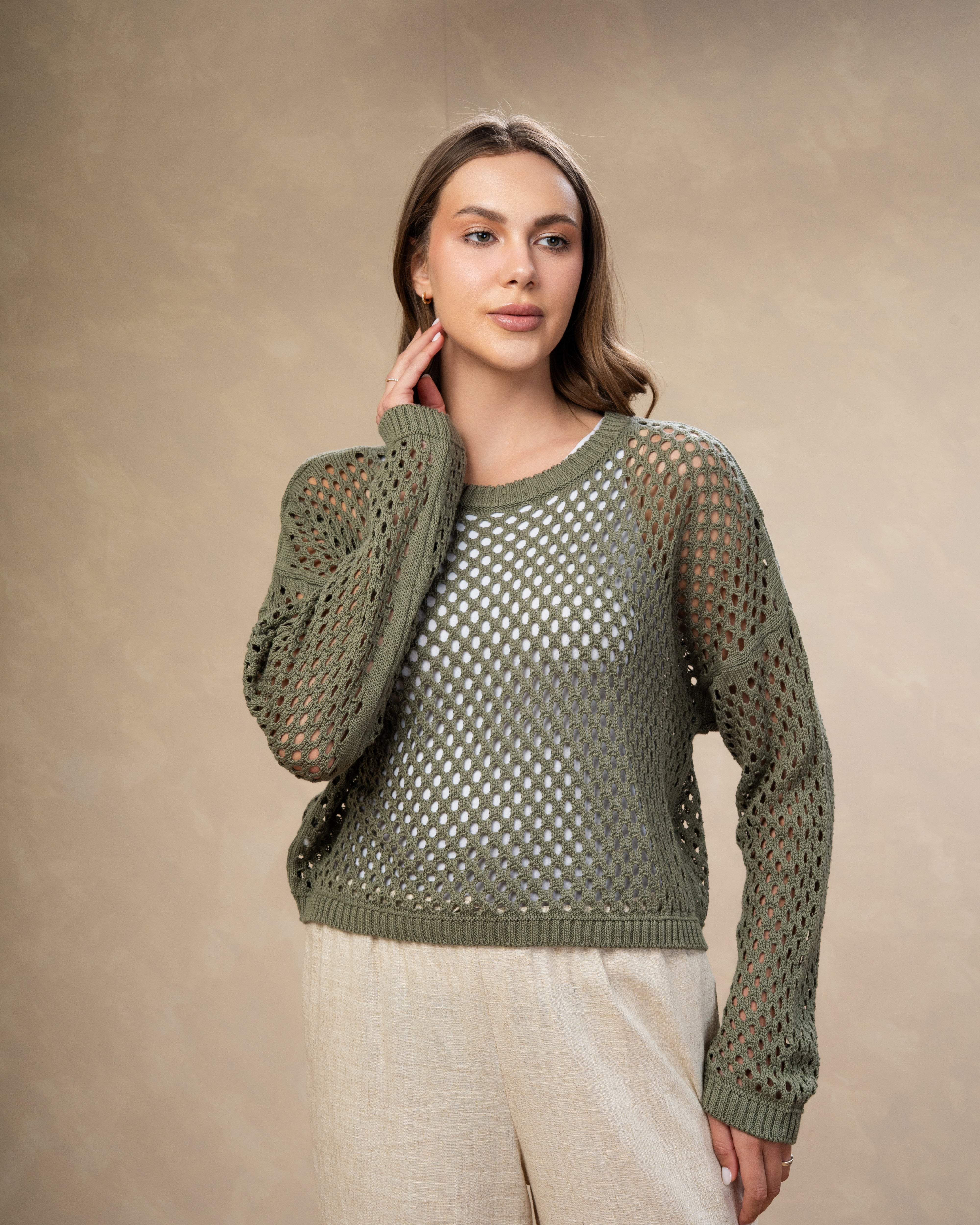 Knitwear Body With Small Cutout Squares